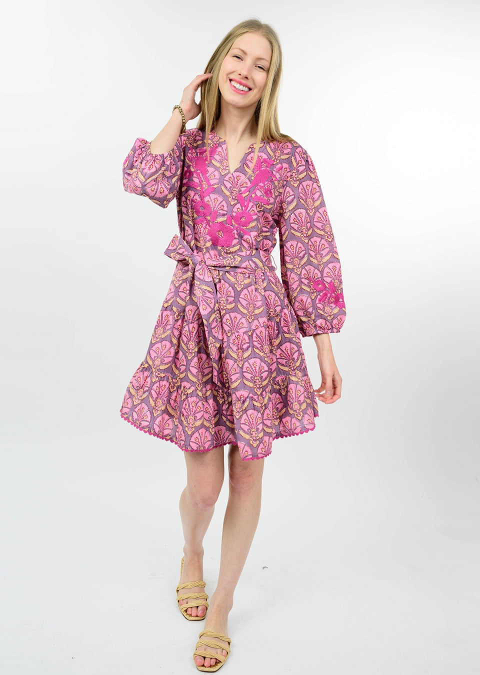 Sister Mary Mayra Print Mini Dress plum 