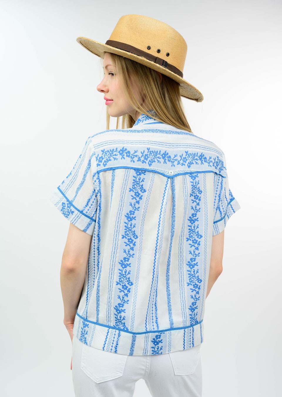 Sister Mary Rosita Floral Embroidered Top