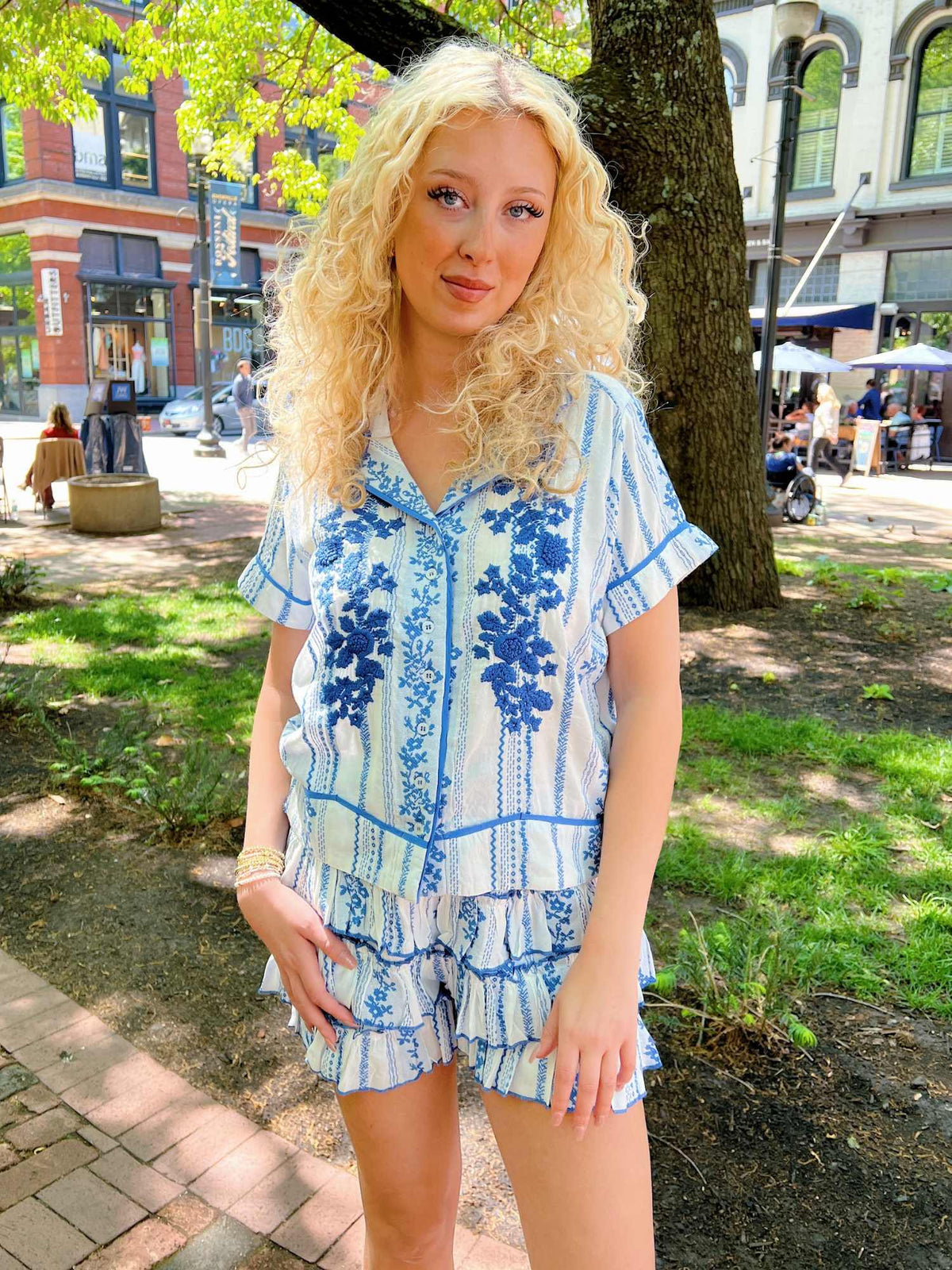 Sister Mary Rosita Floral Embroidered Top
