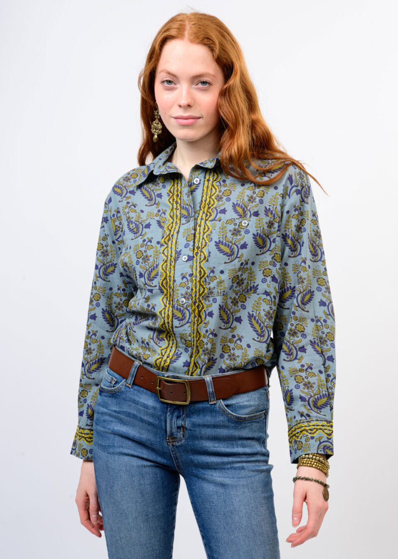 sister mary santiago blouse blue 