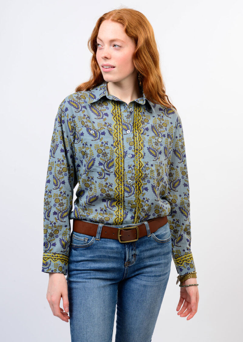 sister mary santiago blouse blue 