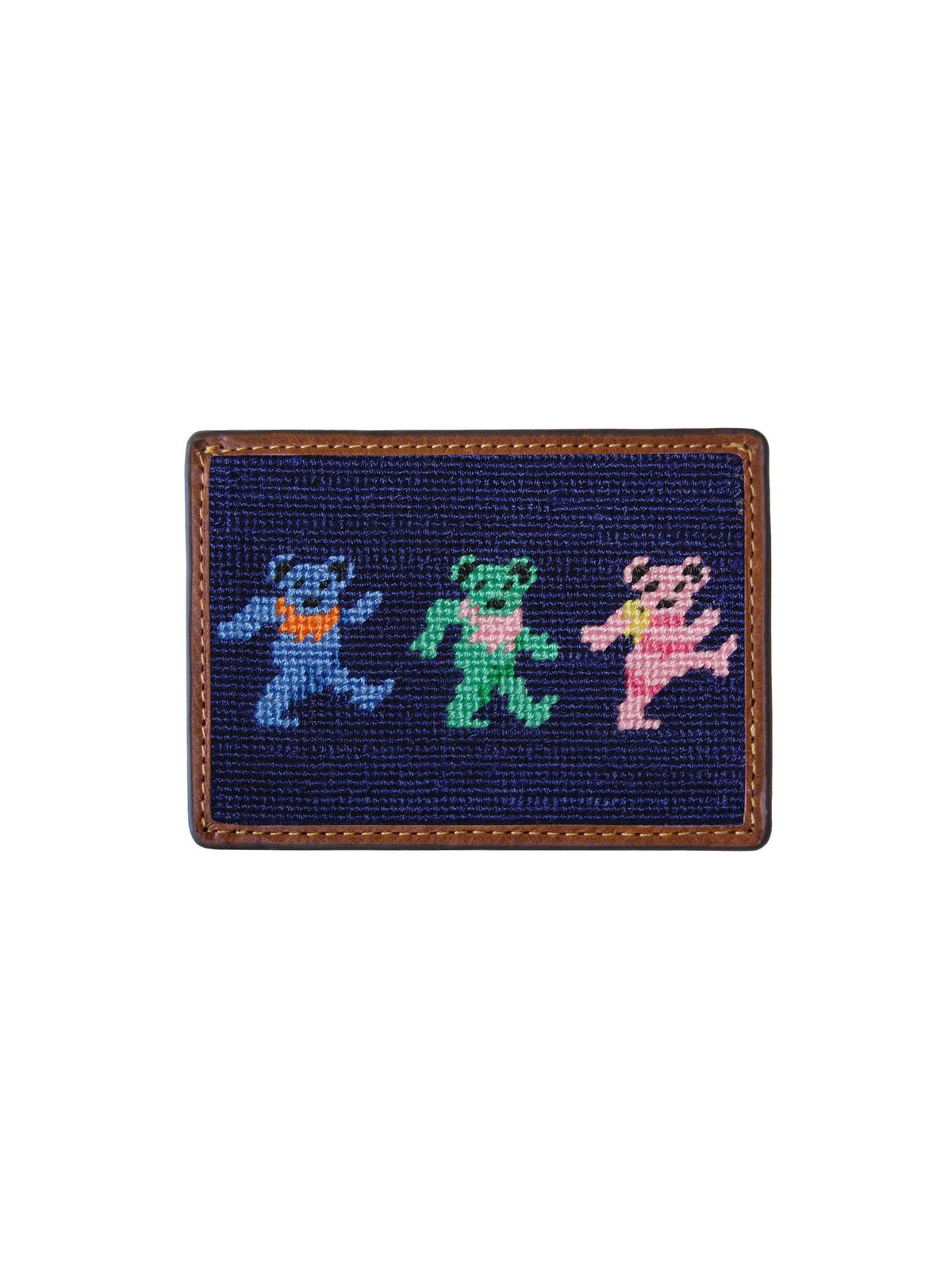 Smathers & Branson Needlepoint Dancing Bears Card Wallet