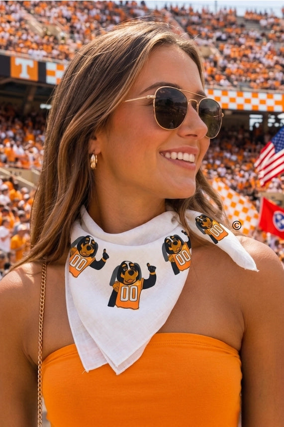Smokey Bandana  tennessee orange white 