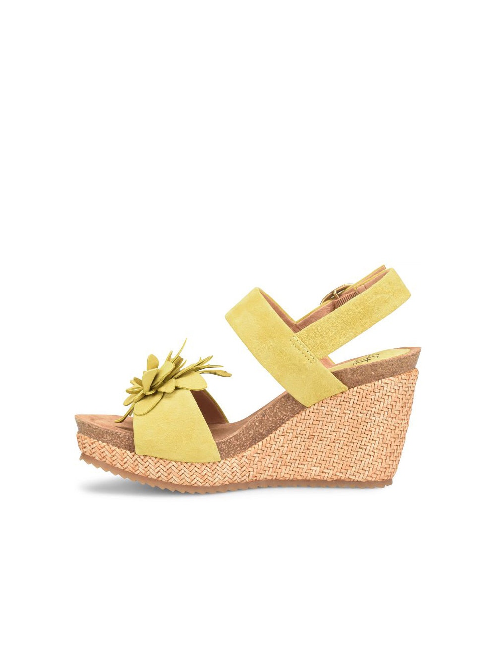 sofft shoes cali flower platform wedge sandals in citron yellow