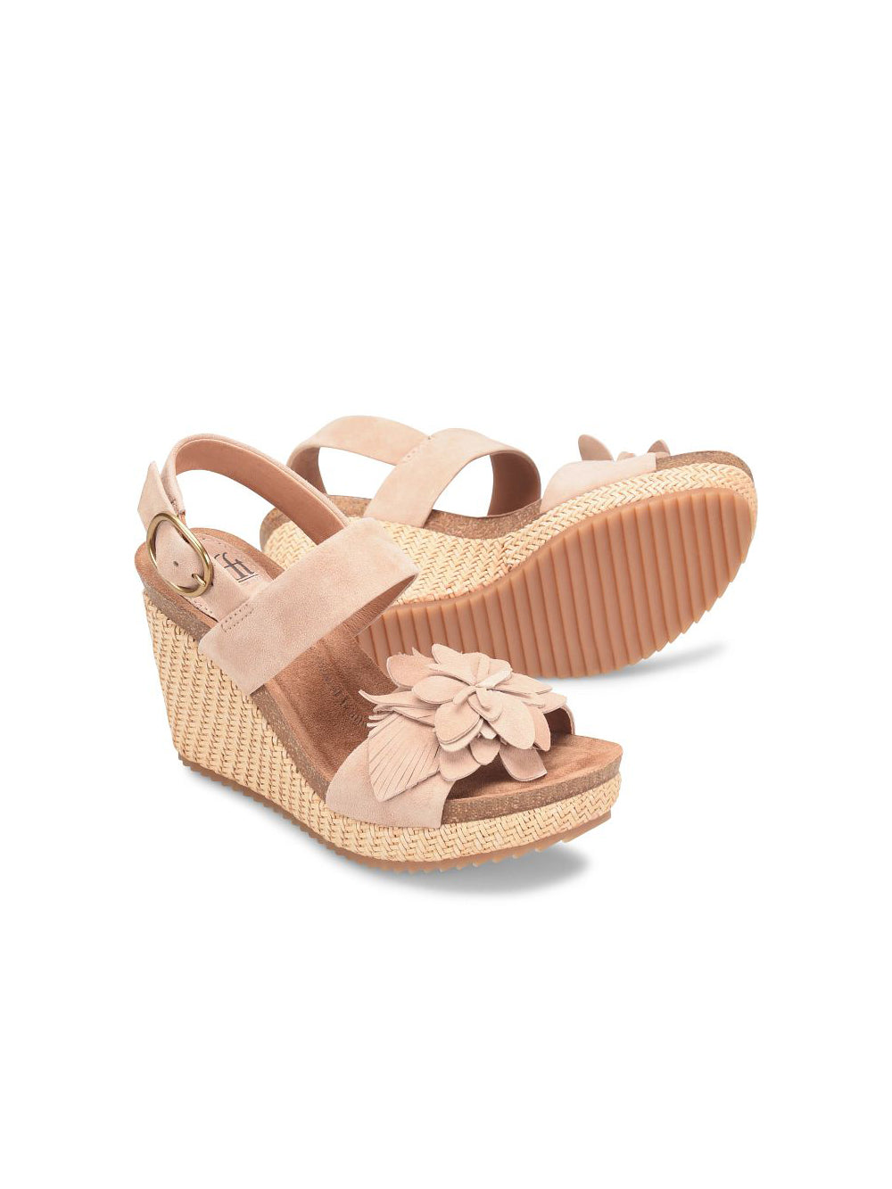 sofft shoes cali flower platform wedge sandals in rose taupe