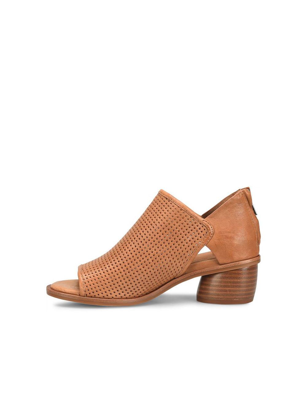 sofft shoes carleigh perforated peep toe bootie in luggage tan