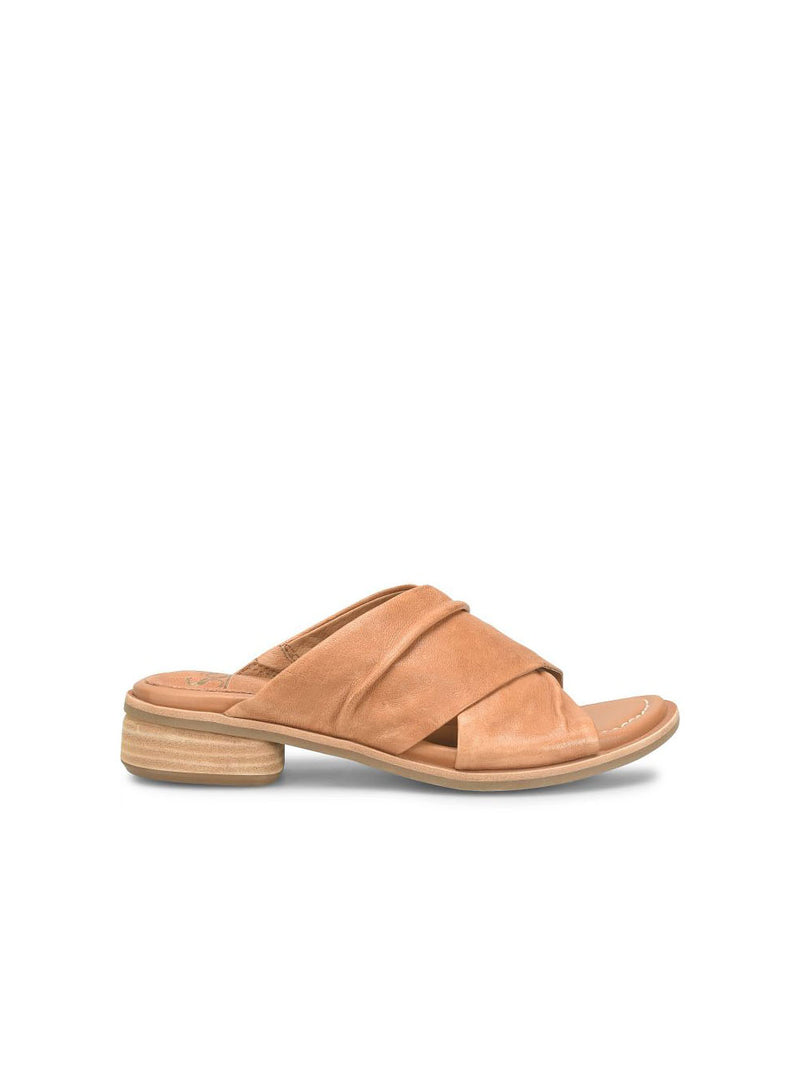 sofft shoes fallon criss cross slide sandal in luggage tan