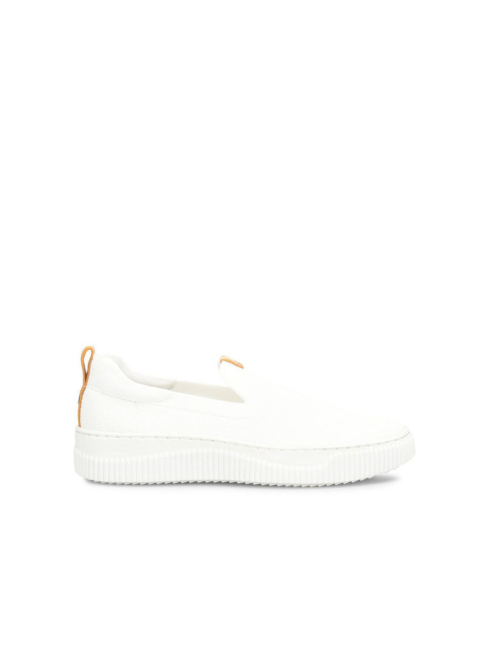 sofft shoes frayda mesh slip on sneakers in white with orange detail