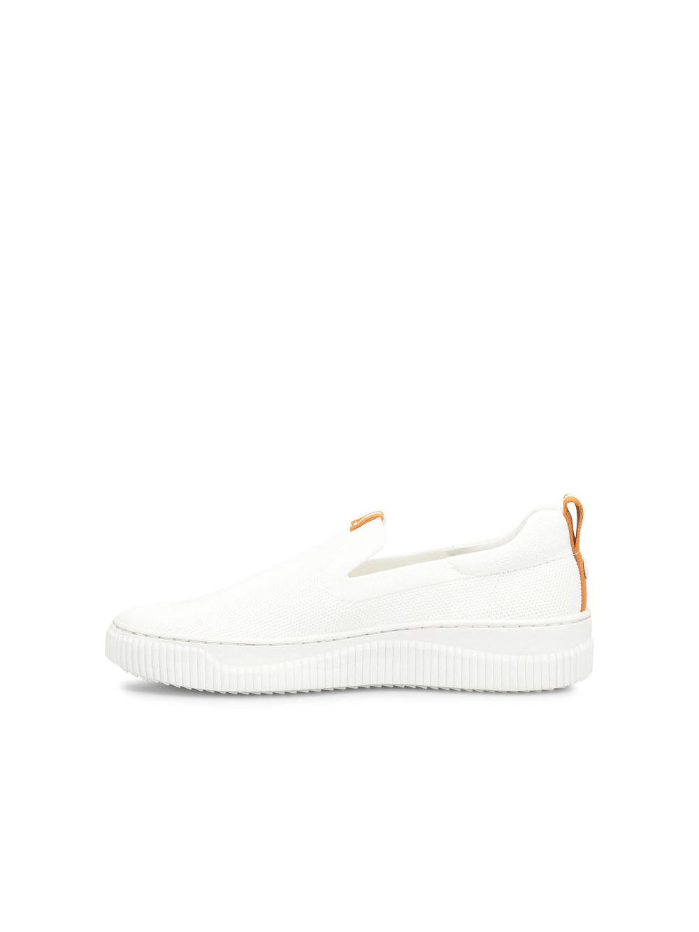 sofft shoes frayda mesh slip on sneakers in white with orange detail