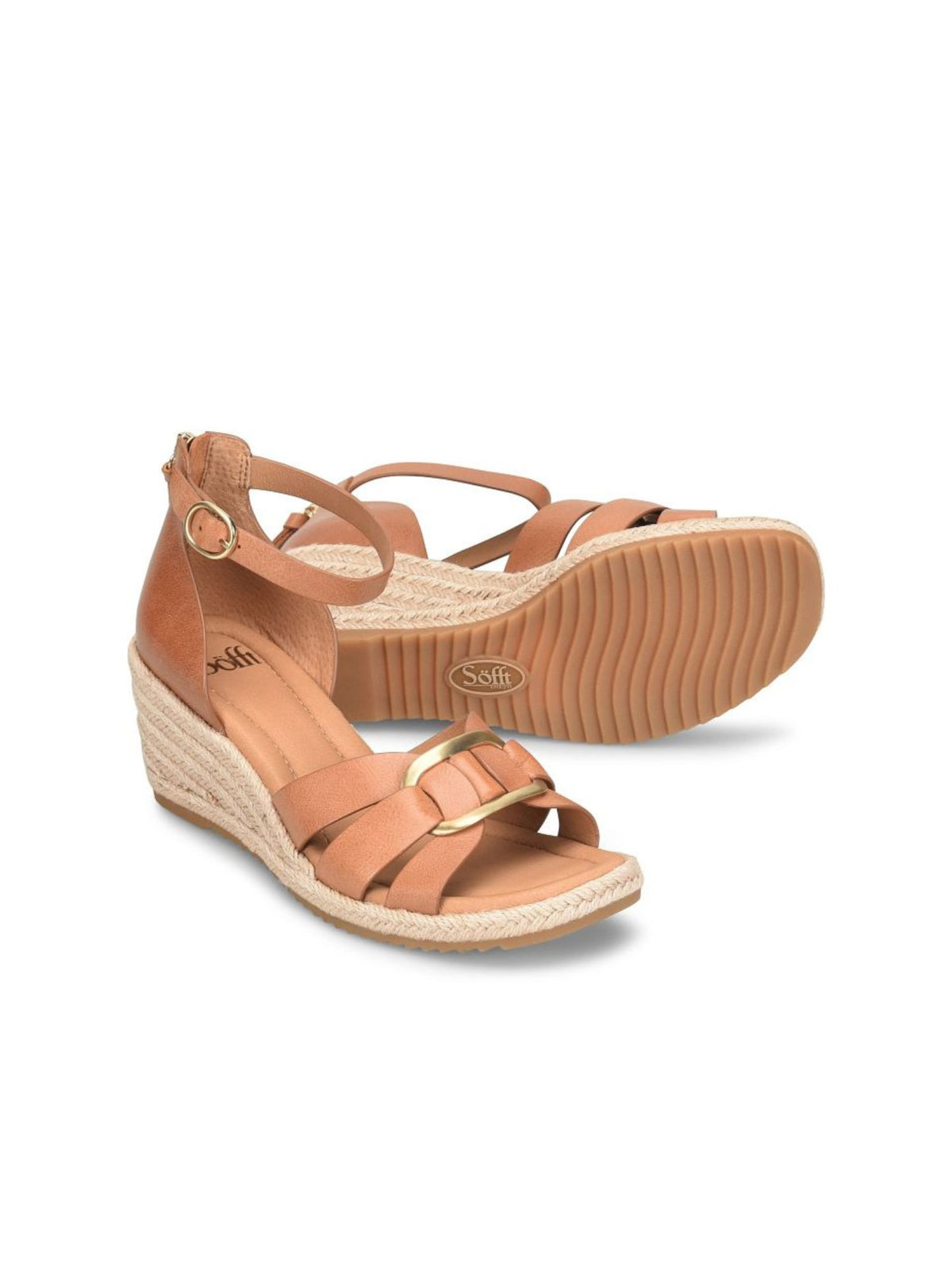 Söfft Ivy Open Toe Wedge Sandal luggage tan 