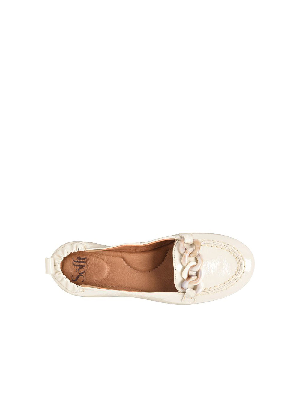sofft shoes kadyn chain link ballet flat in tapioca white
