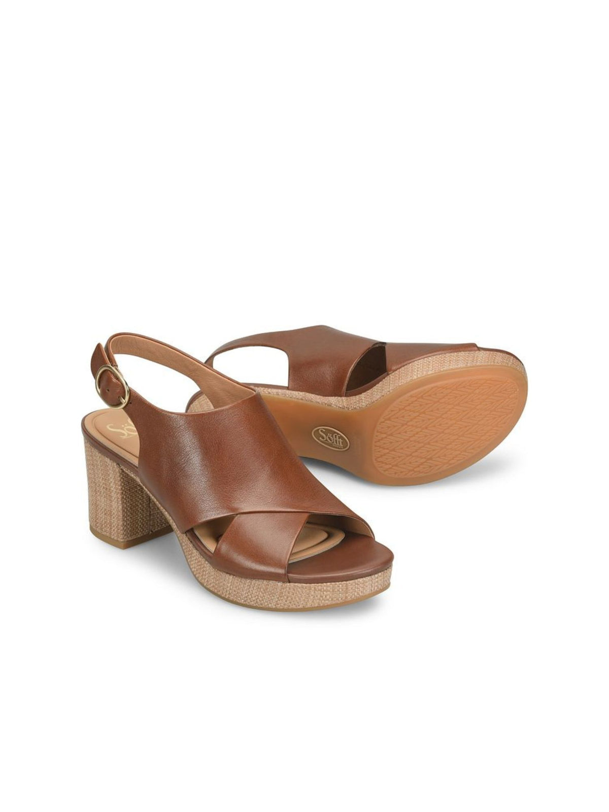 Söfft Liv Platform Slingback Sandal golden brown 