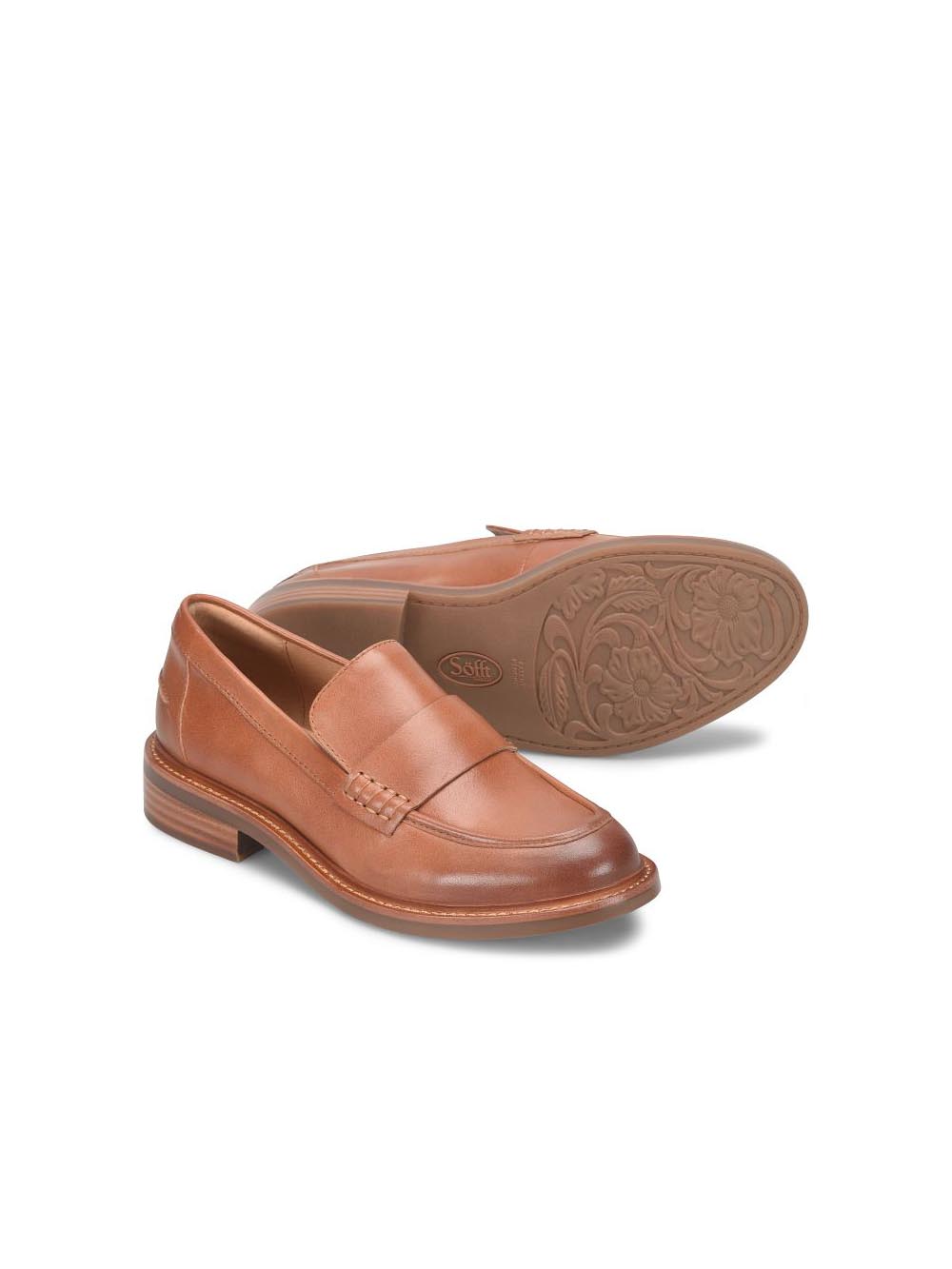 Sofft Shoes Meryl Waterproof Leather Loafer Luggage