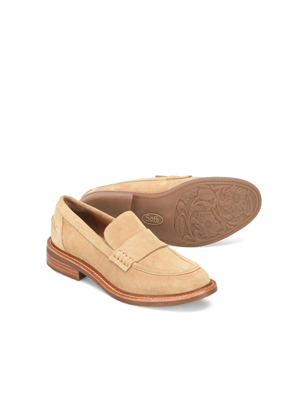 Sofft Shoes Meryl Waterproof Suede Leather Loafer Sand