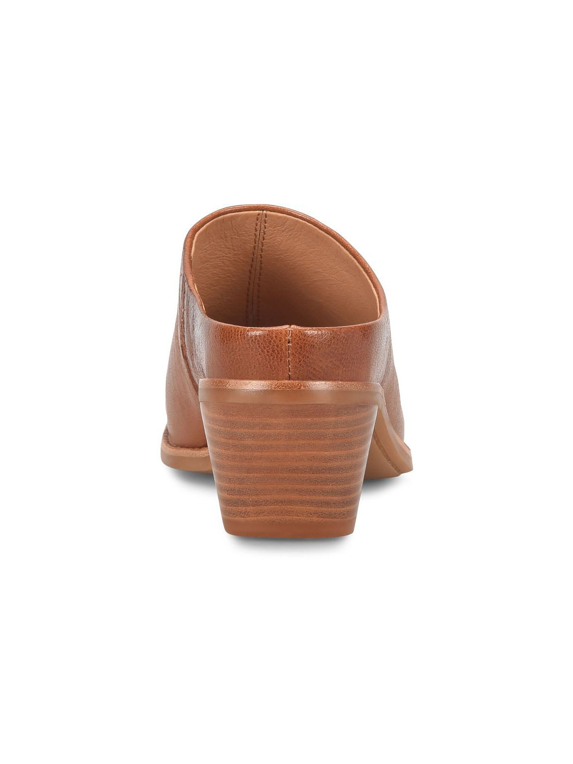 sofft shoes nicki stacked heel brown leather mules