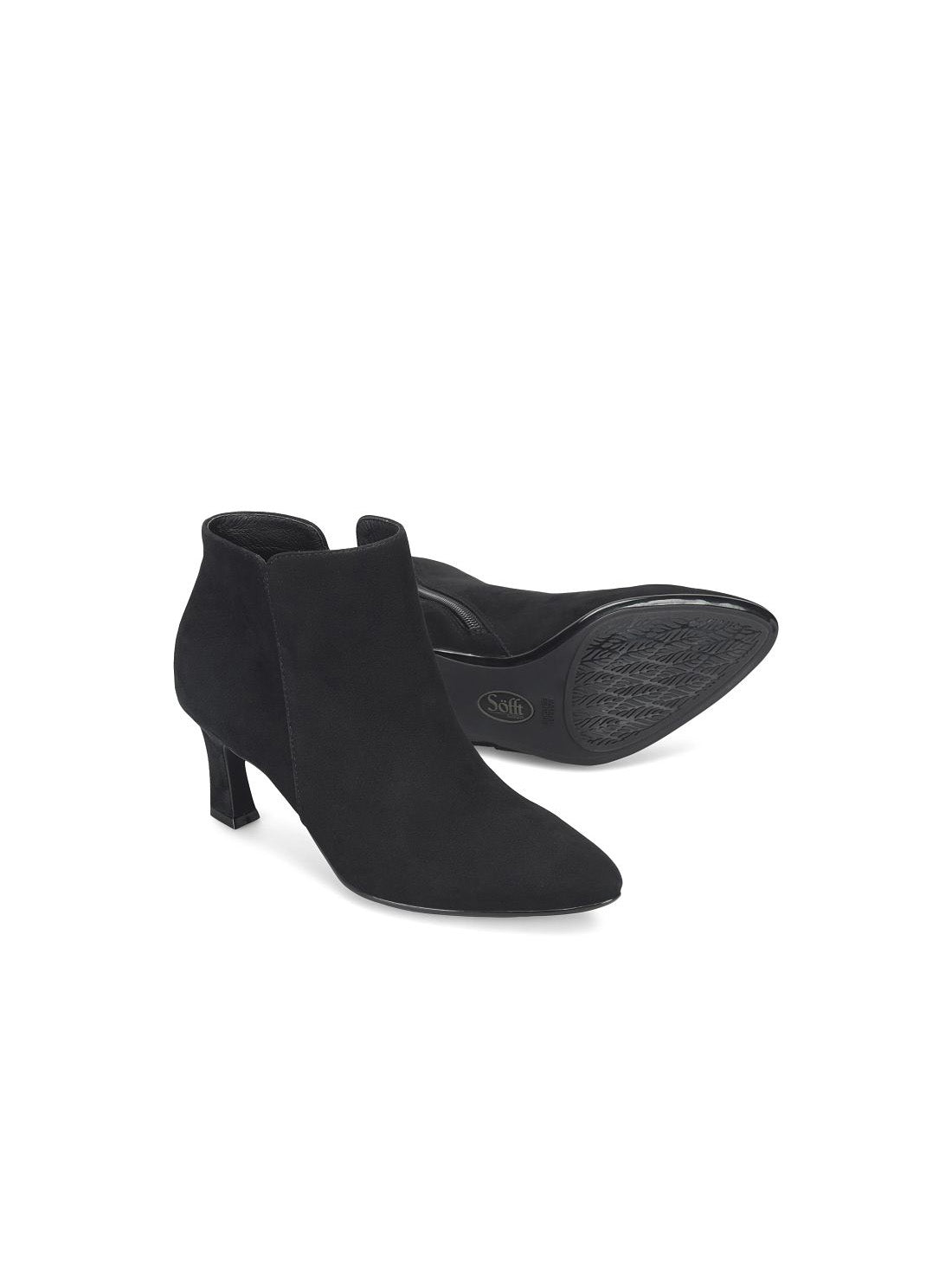 Sofft Shoes Sasha Waterproof Helled Ankle Bootie in Black Suede