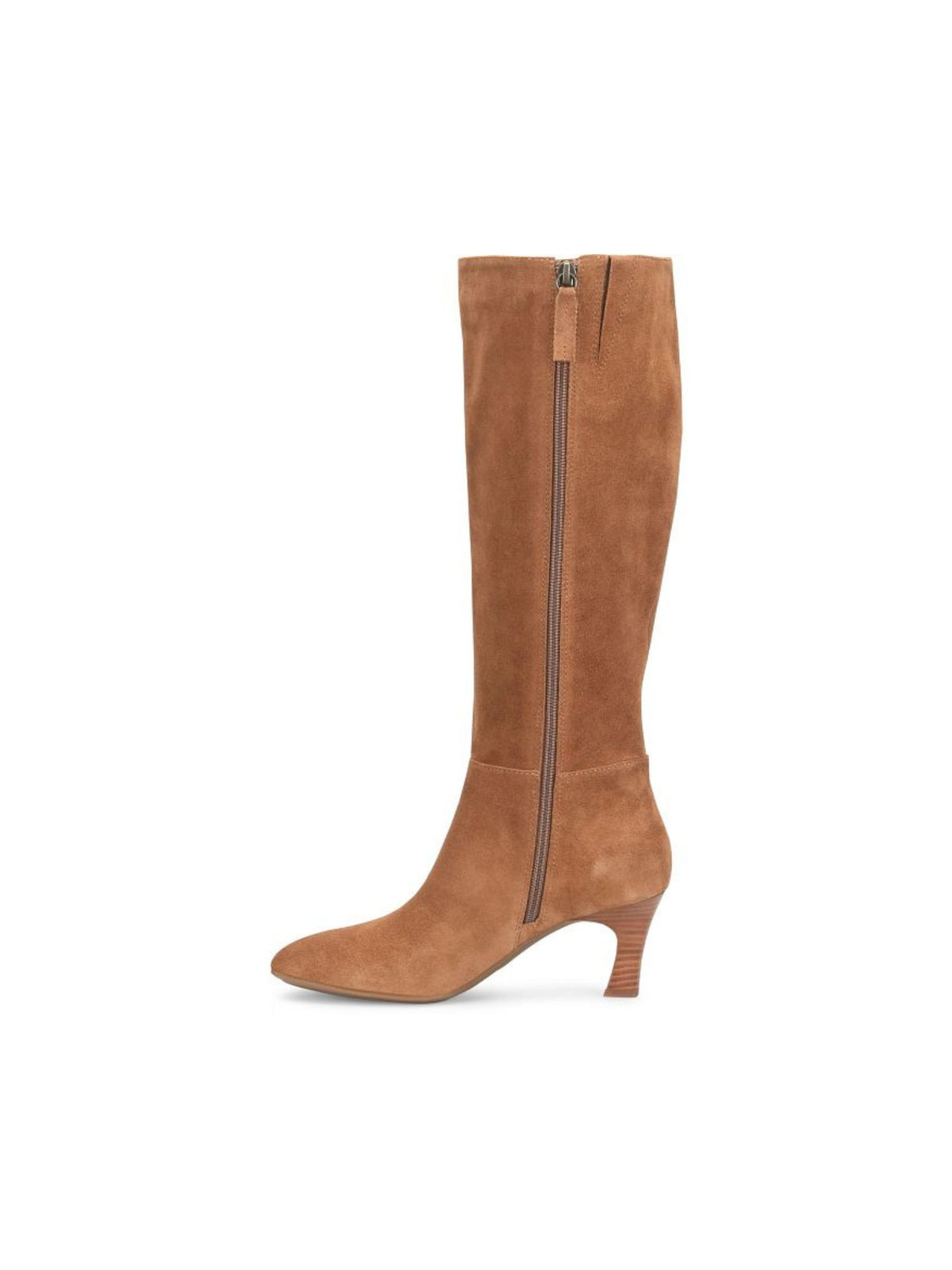 Söfft Sonya Kitten Heel Tall Boots in brandy suede