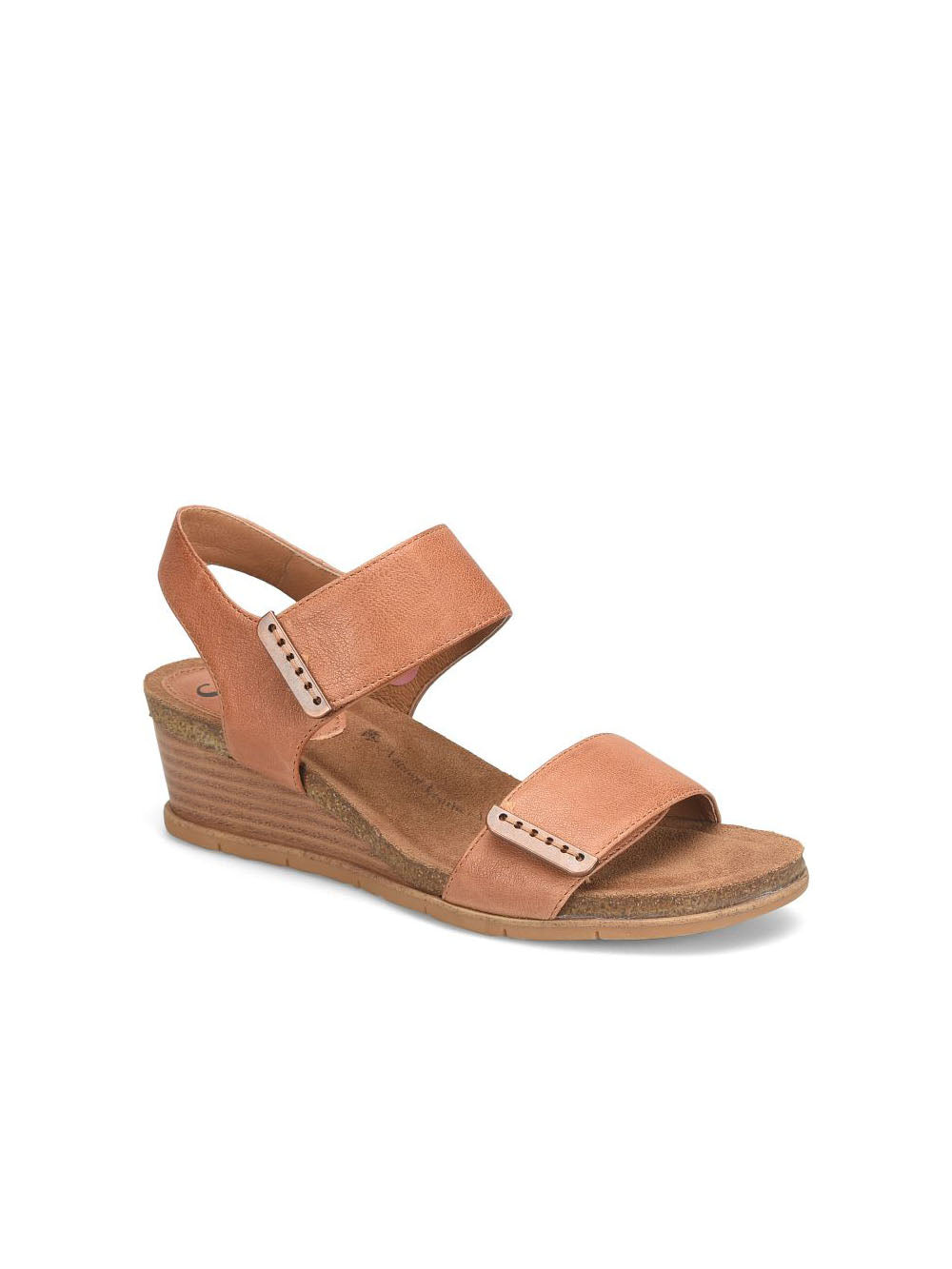 sofft shoes verdi ii strap wedge sandals in luggage tan