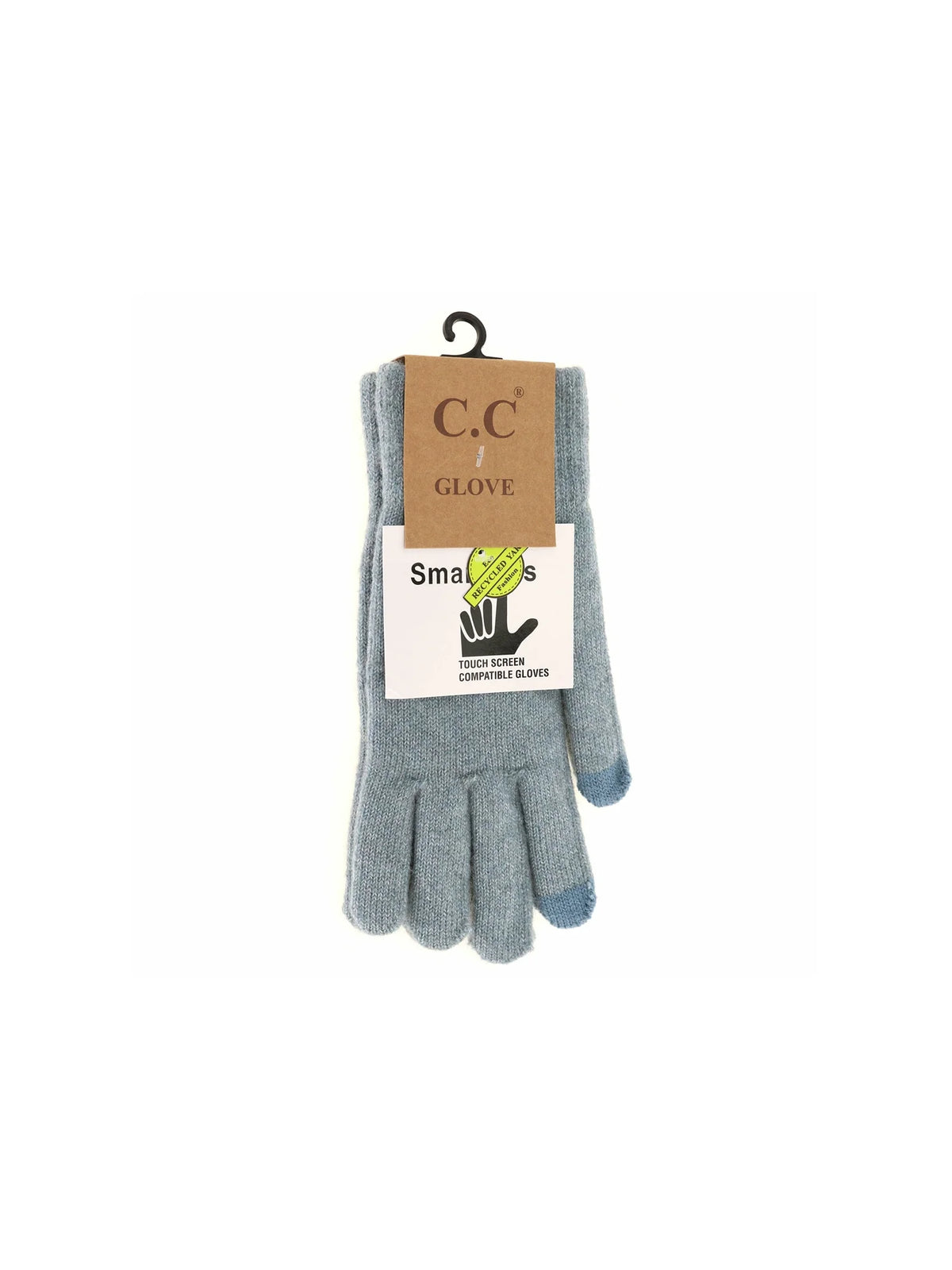 Soft Recycled Yarn Touch Screen Gloves Steel Blue