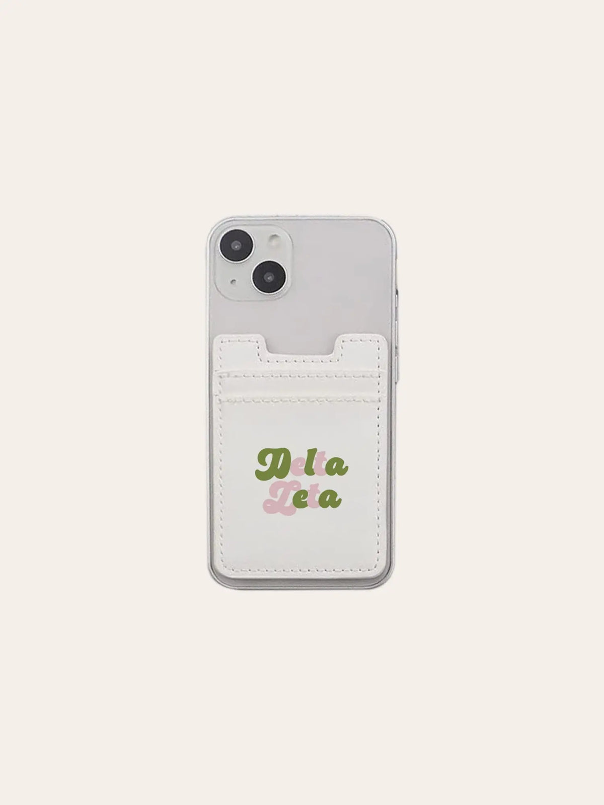 sorority bubble letter stick-on cell phone wallet card case delta zeta