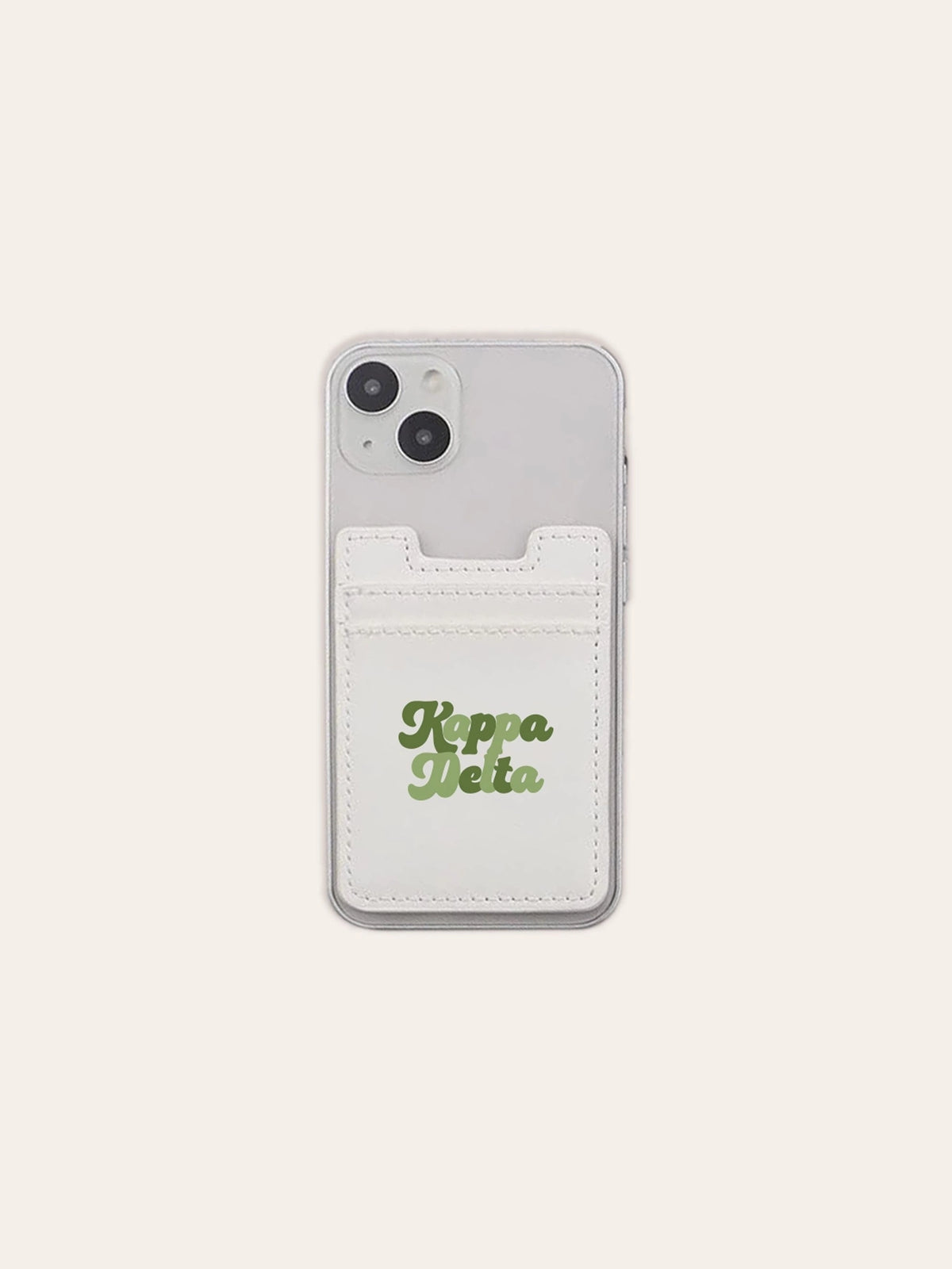 sorority bubble letter stick-on cell phone wallet card case kappa delta