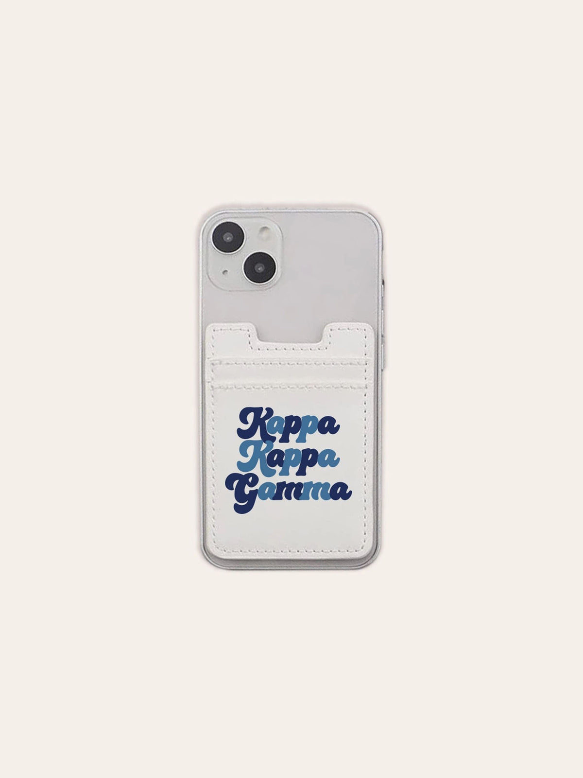 sorority bubble letter stick-on cell phone wallet card case kappa kappa gamma