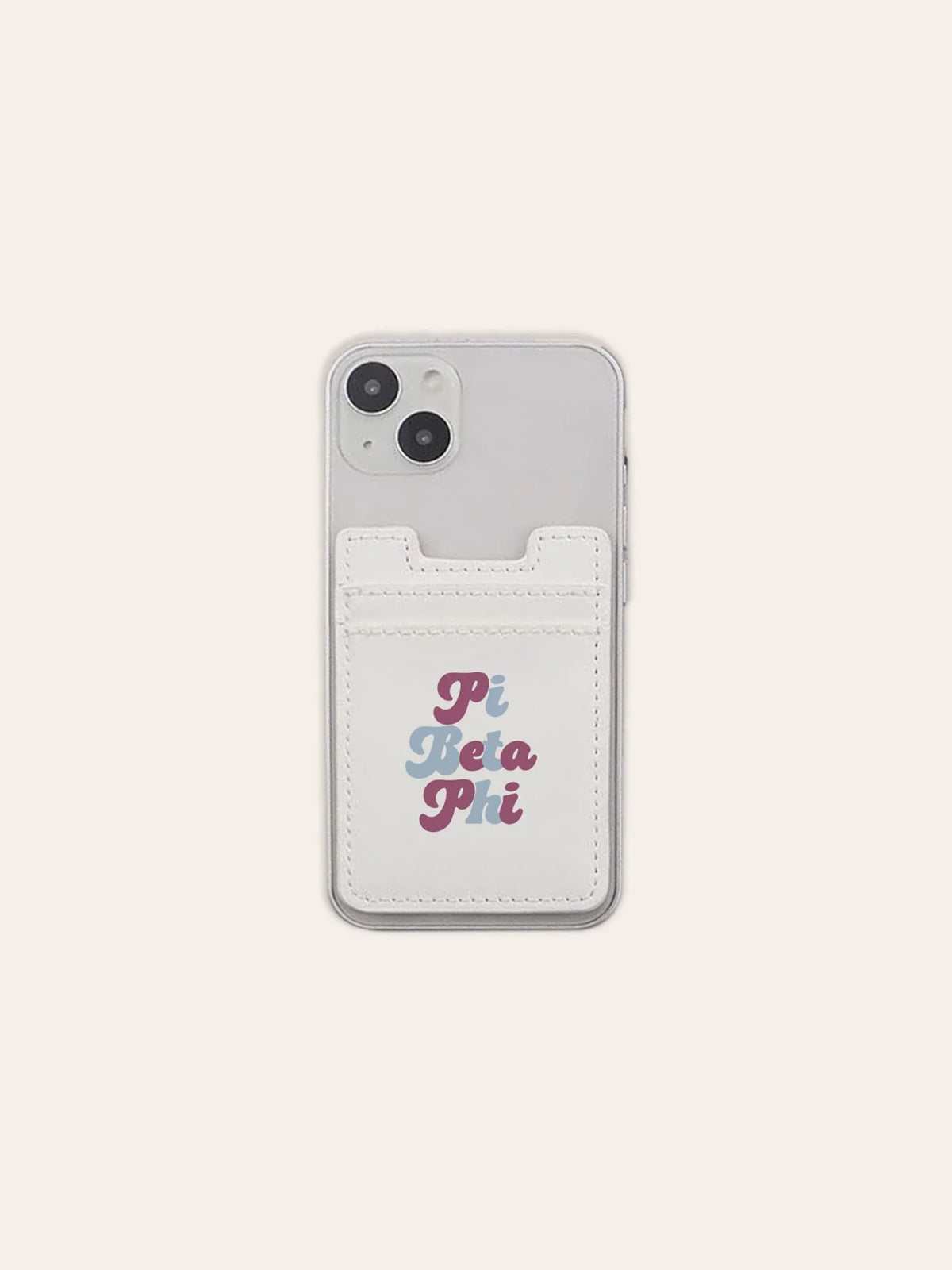 sorority bubble letter stick-on cell phone wallet card case pi beta phi