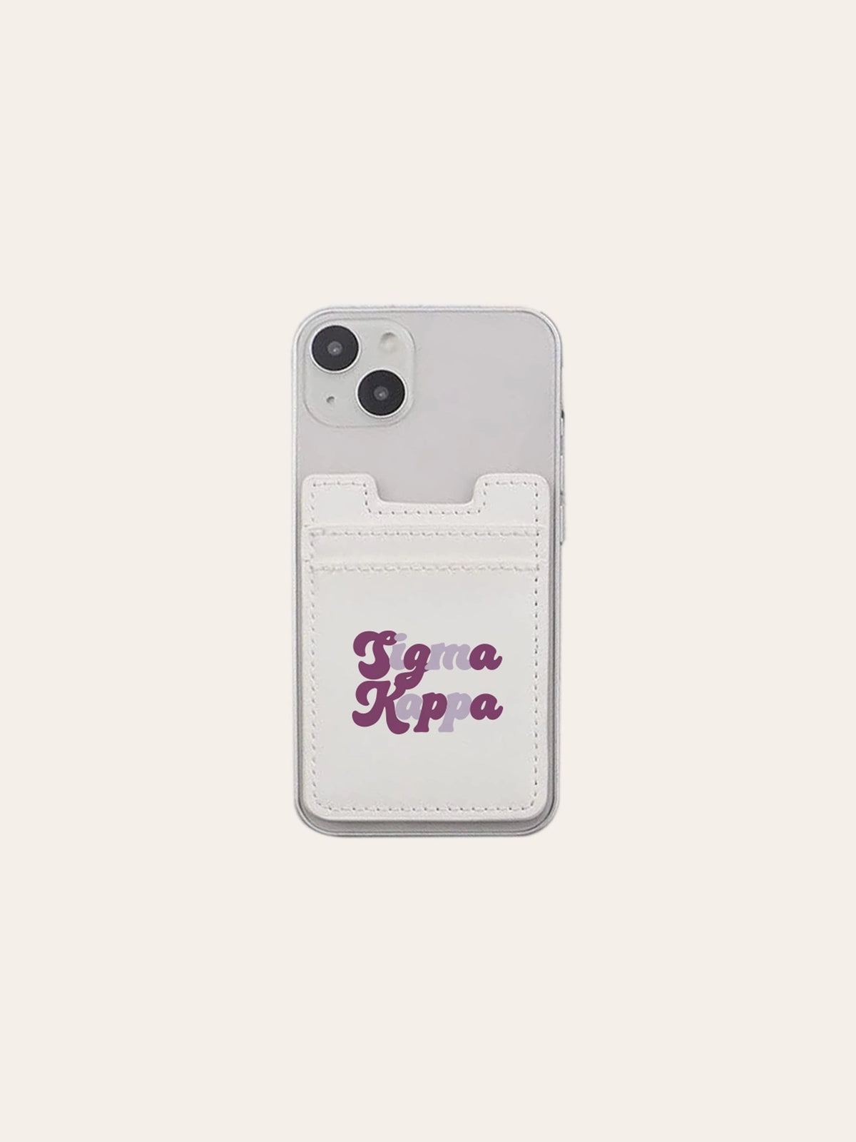 sorority bubble letter stick-on cell phone wallet card case sigma kappa