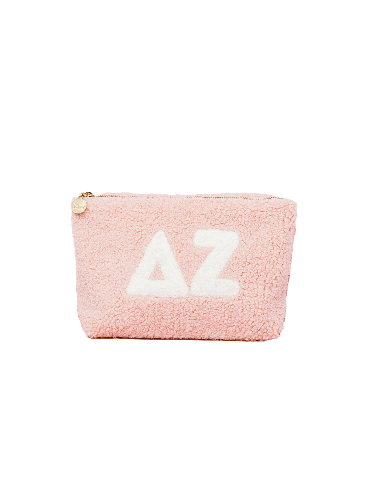 sorority greek letter pink teddy makeup pouch delta zeta