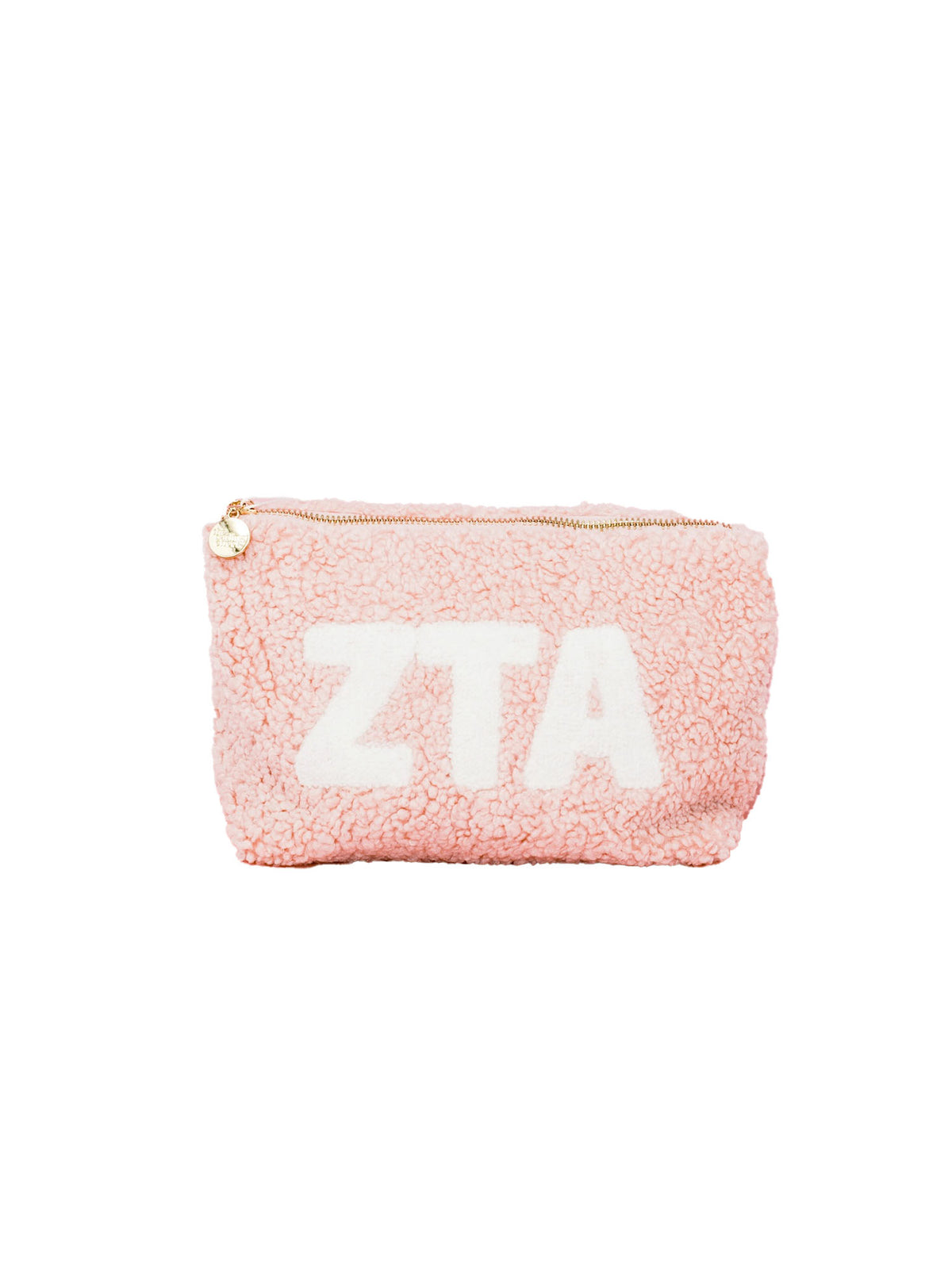 sorority greek letter pink teddy makeup pouch zeta tau alpha