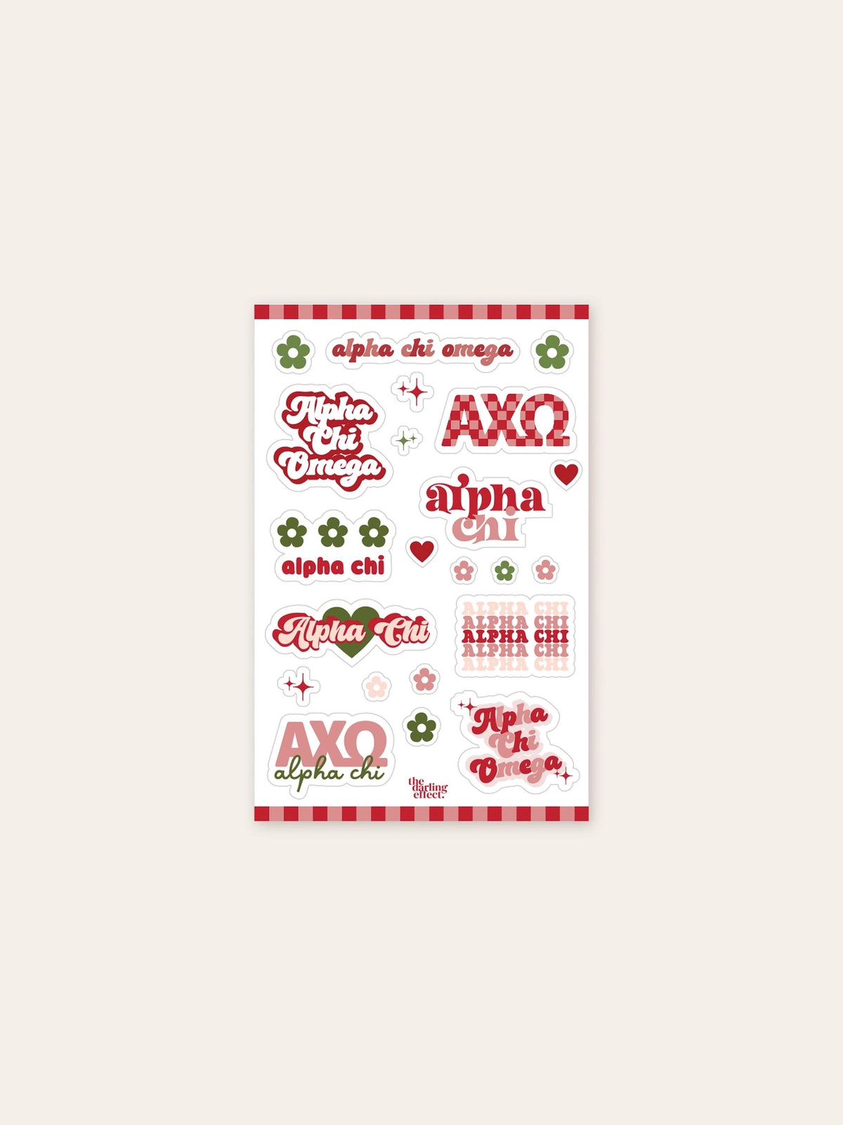 sorority sticker sheet alpha chi omega