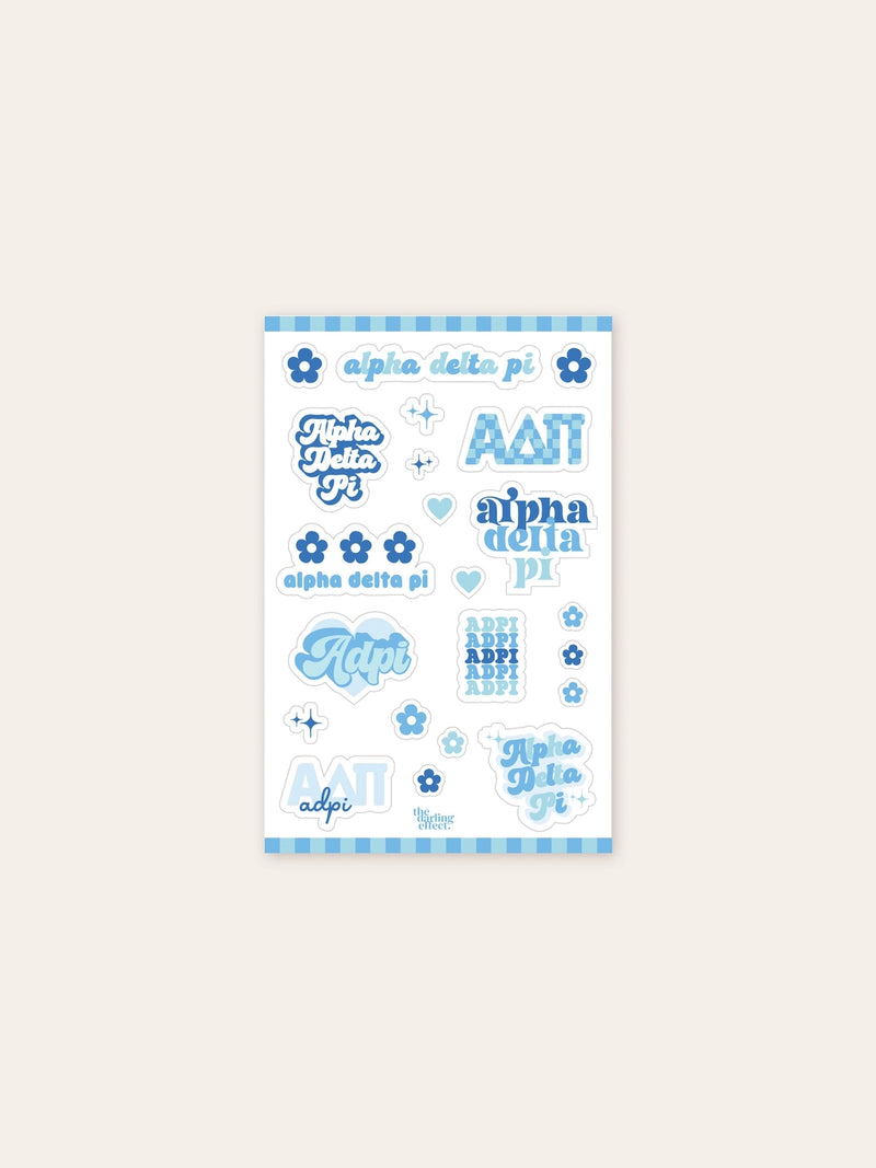 sorority sticker sheet alpha delta pi