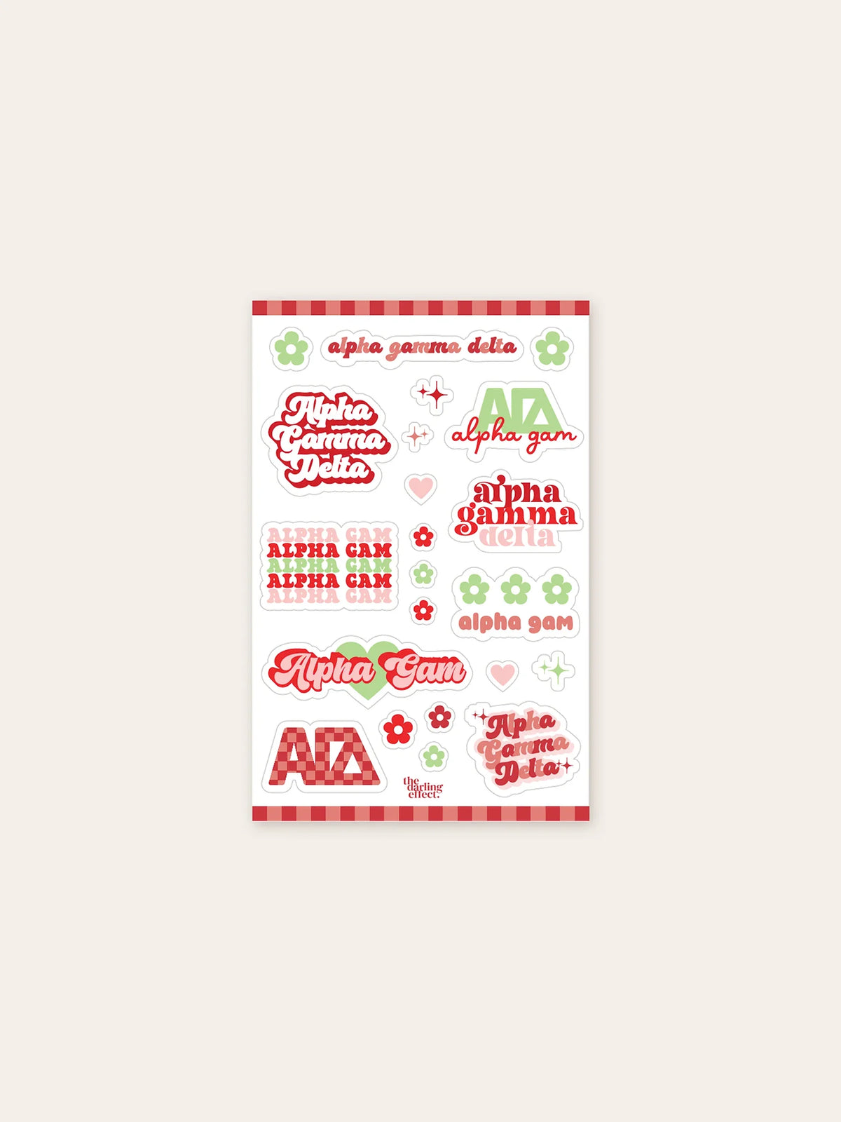 sorority sticker sheet alpha gamma delta