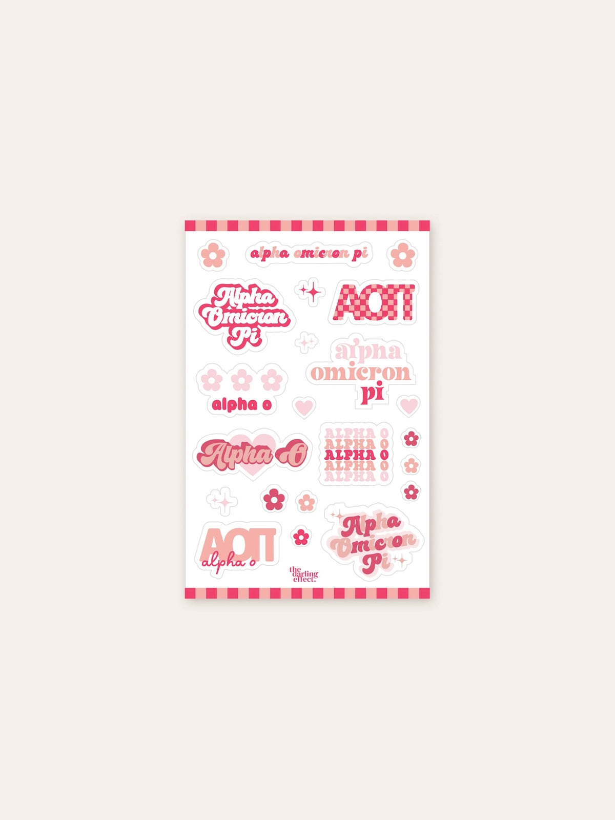 sorority sticker sheet alpha omicron pi