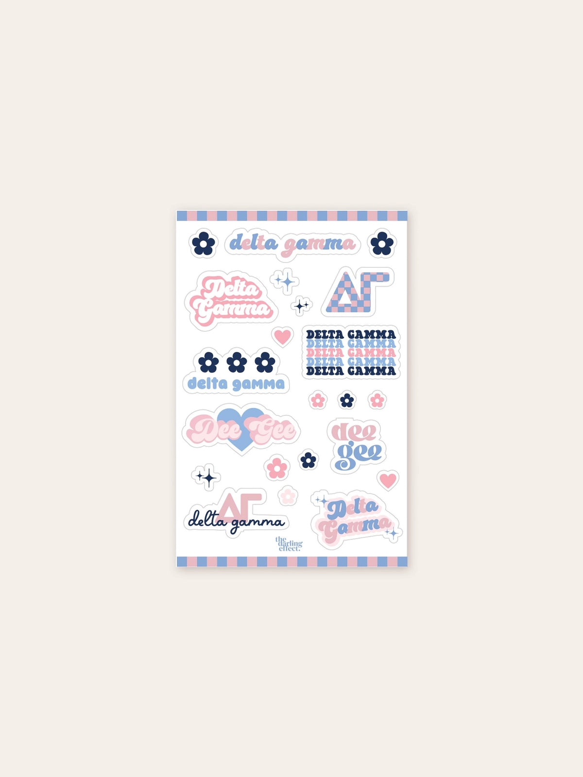 sorority sticker sheet delta gamma