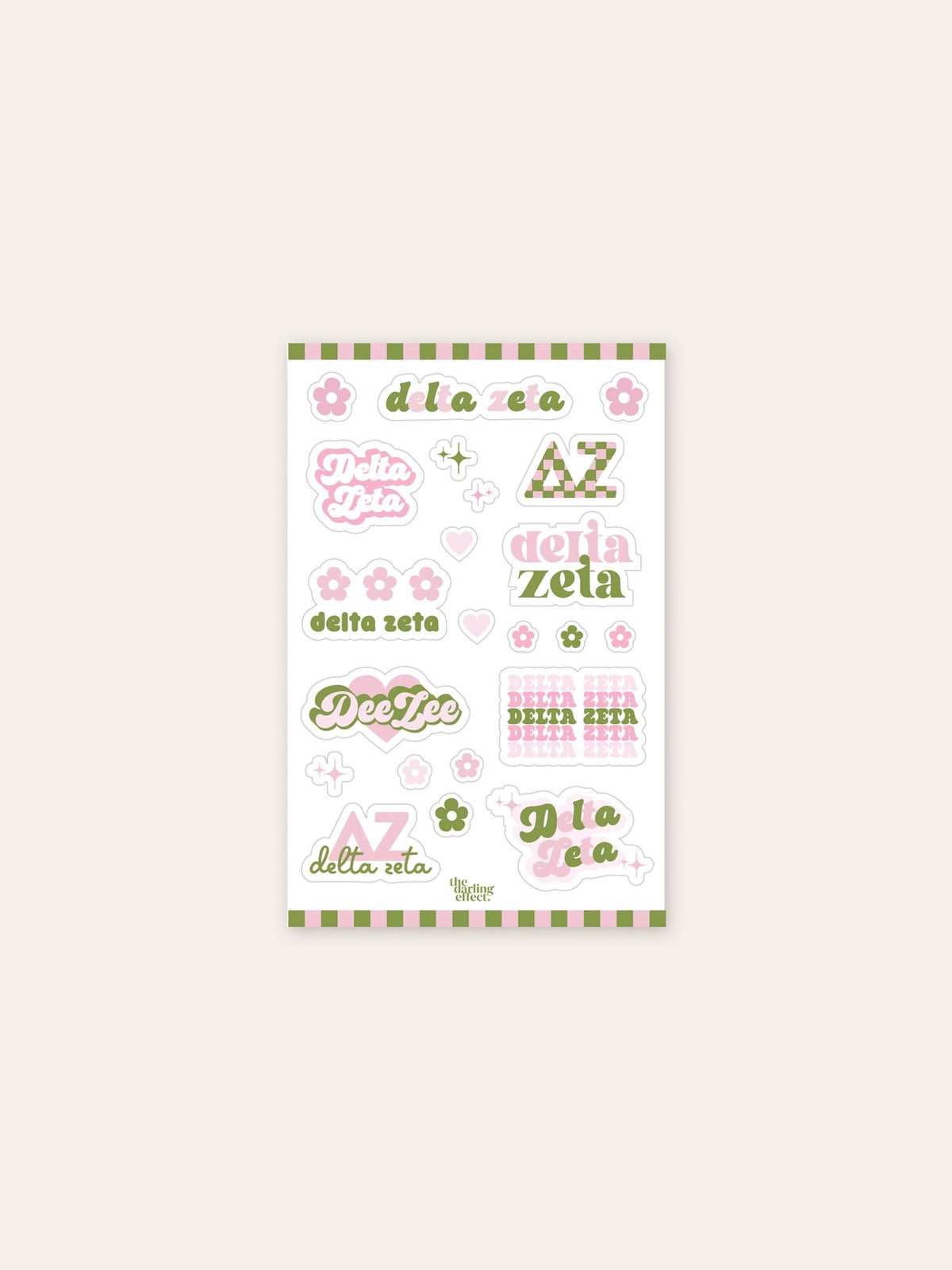 sorority sticker sheet delta zeta