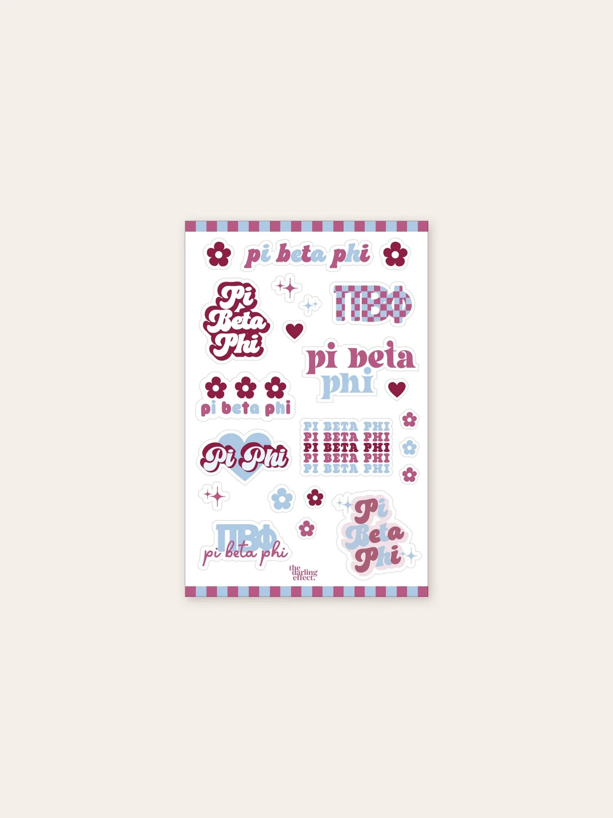 sorority sticker sheet pi beta phi