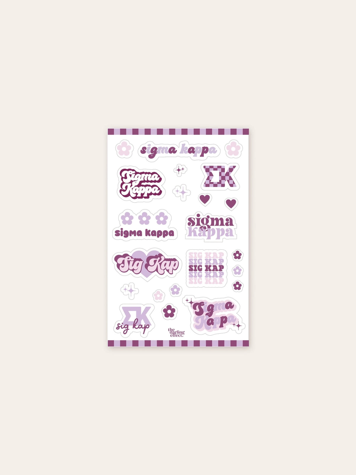 sorority sticker sheet sigma kappa