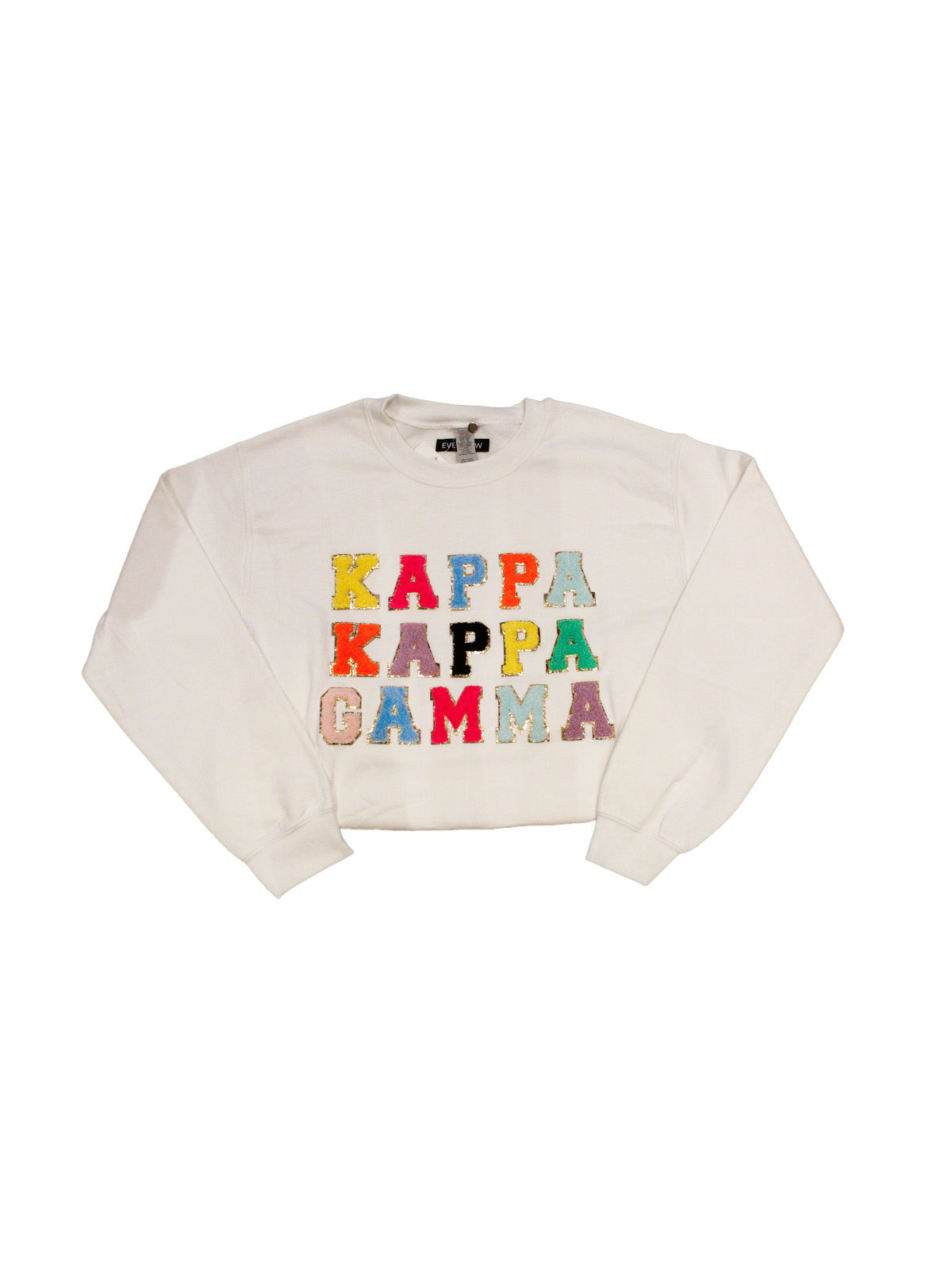 sorority varsity sweatshirt kappa kappa gamma white