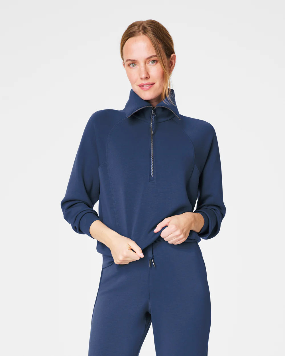 SPANX AirEssentials Half Zip in faded indigo