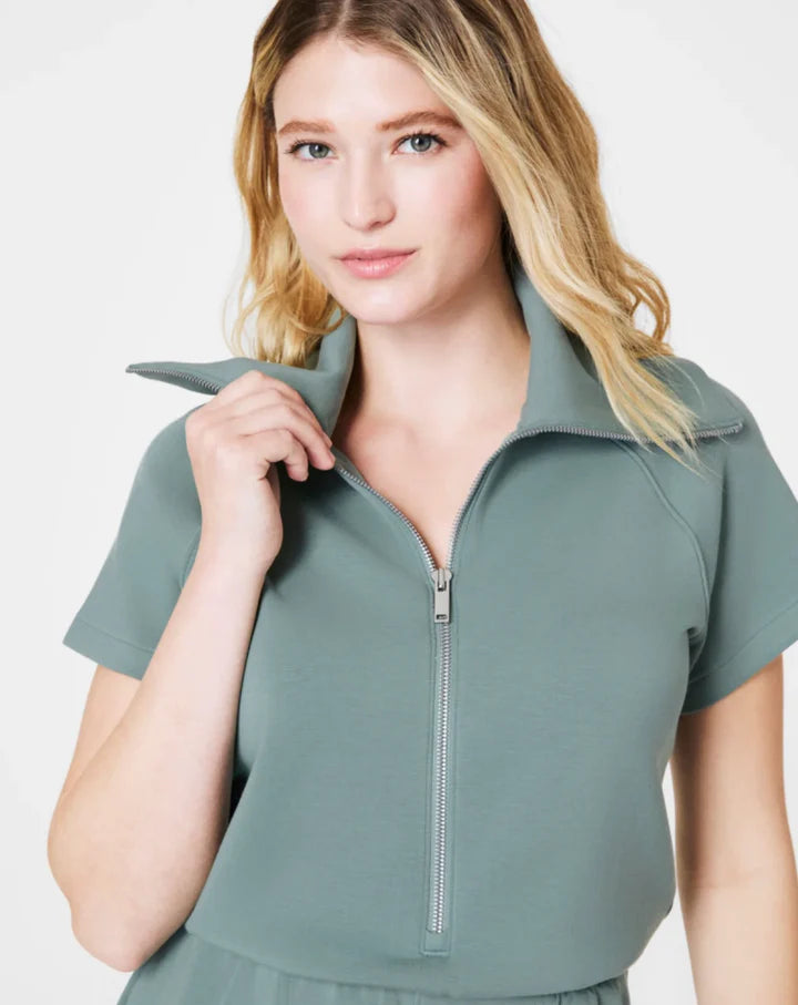 Spanx AirEssentials Half Zip Romper in fenel