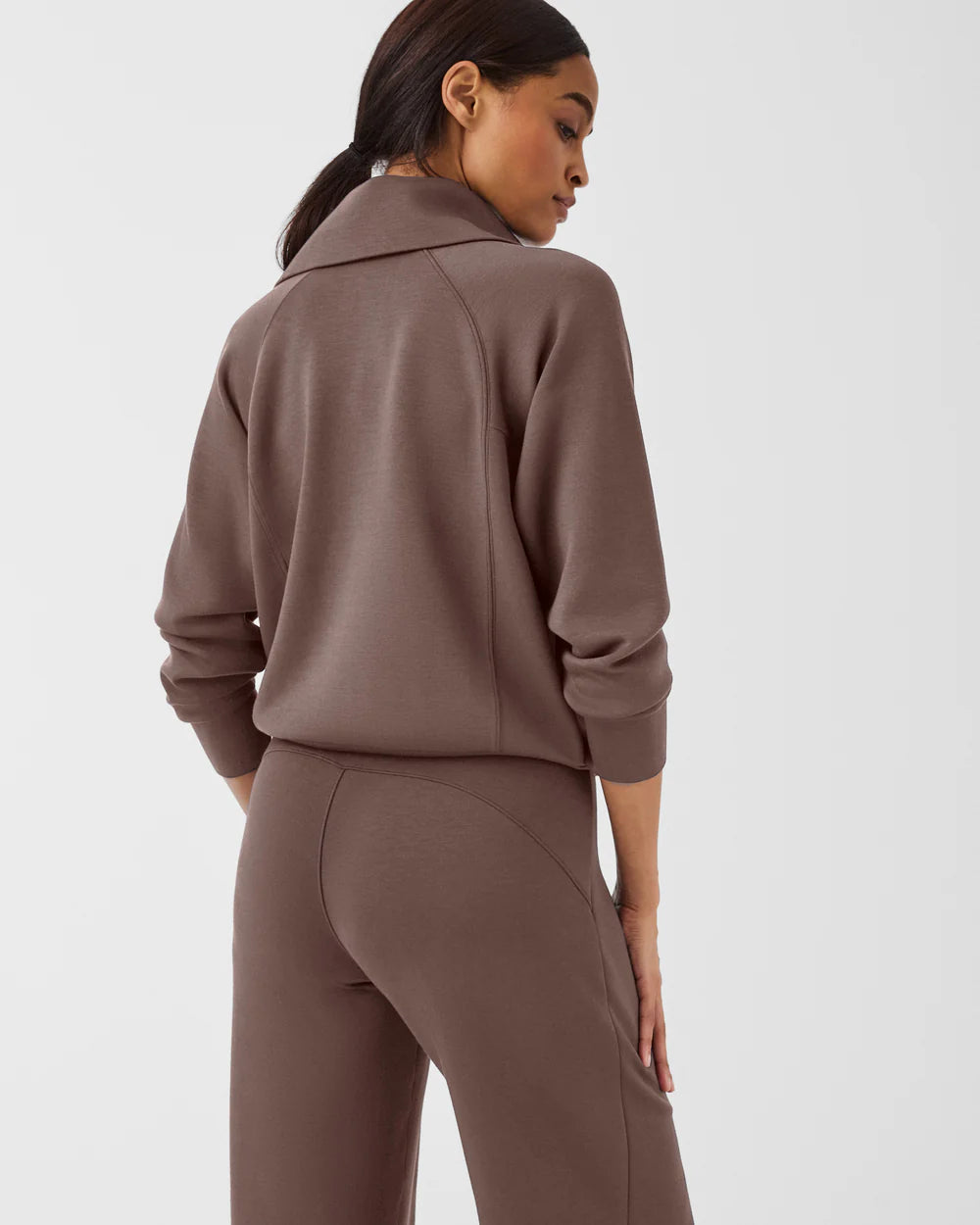 Spanx AirEssentials Half Zip in smoke-back