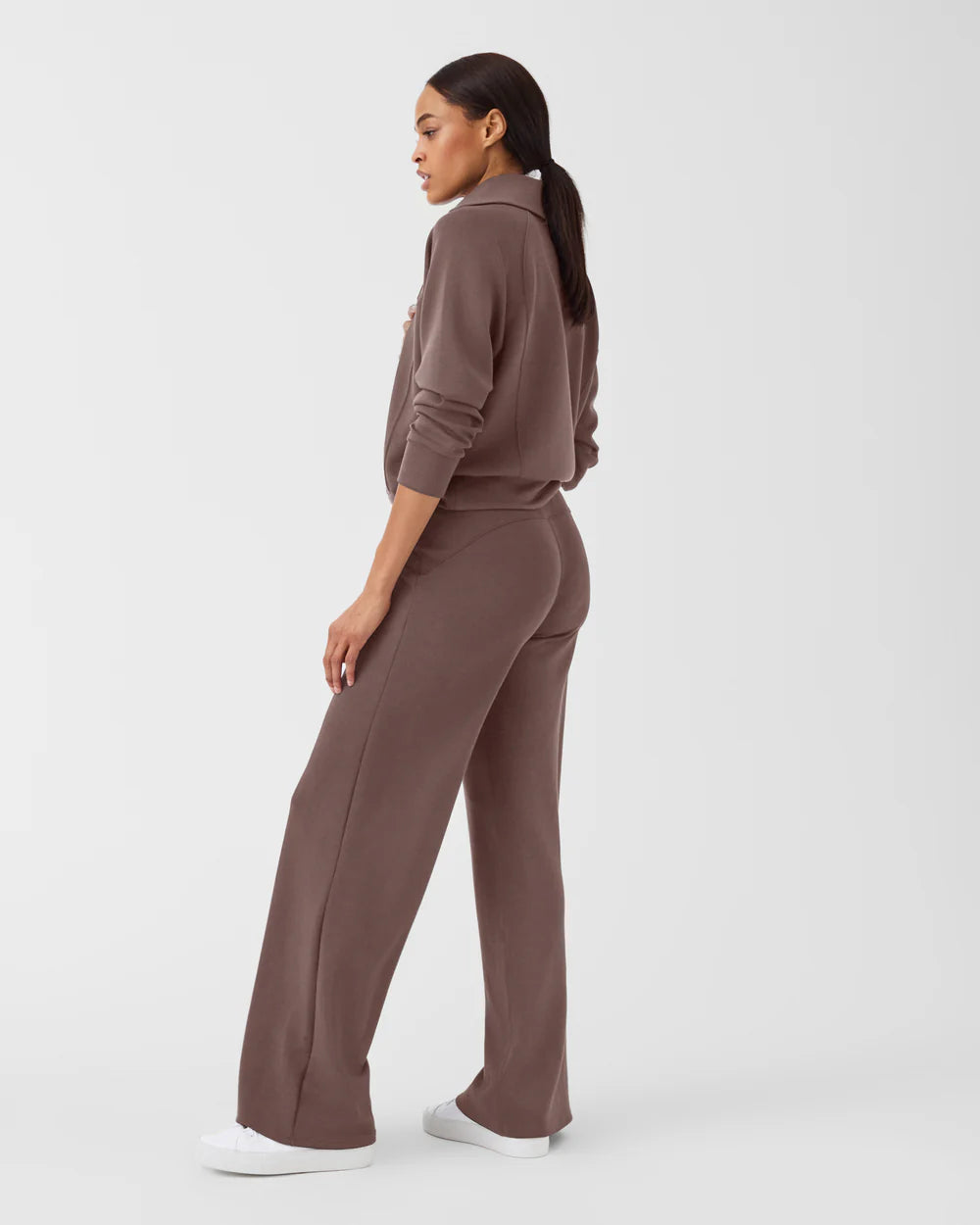 Spanx AirEssentials Half Zip in smoke-side