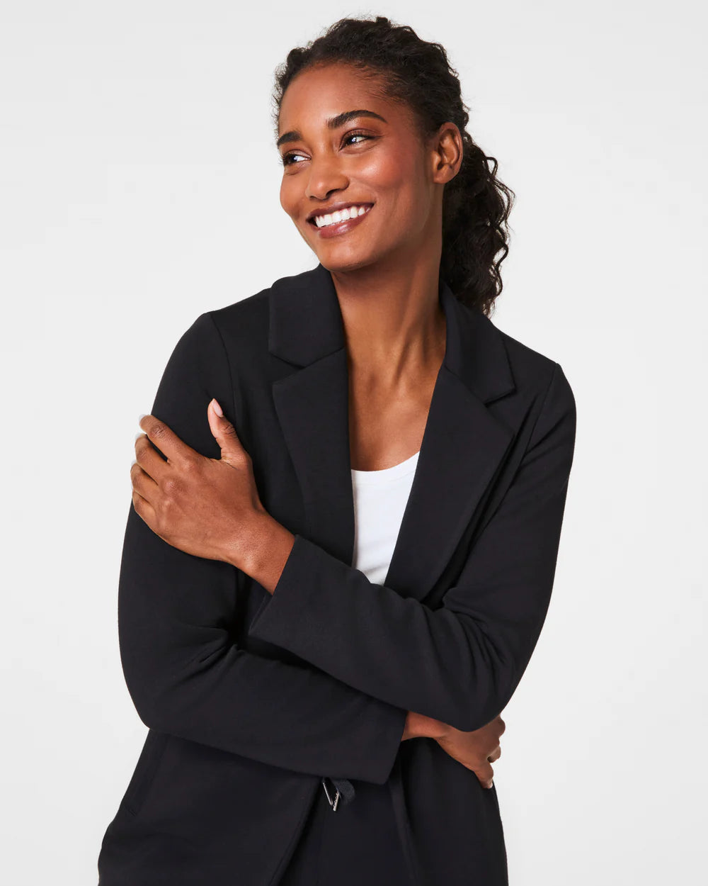 Spanx AirEssentials Long Jacket in very black-side