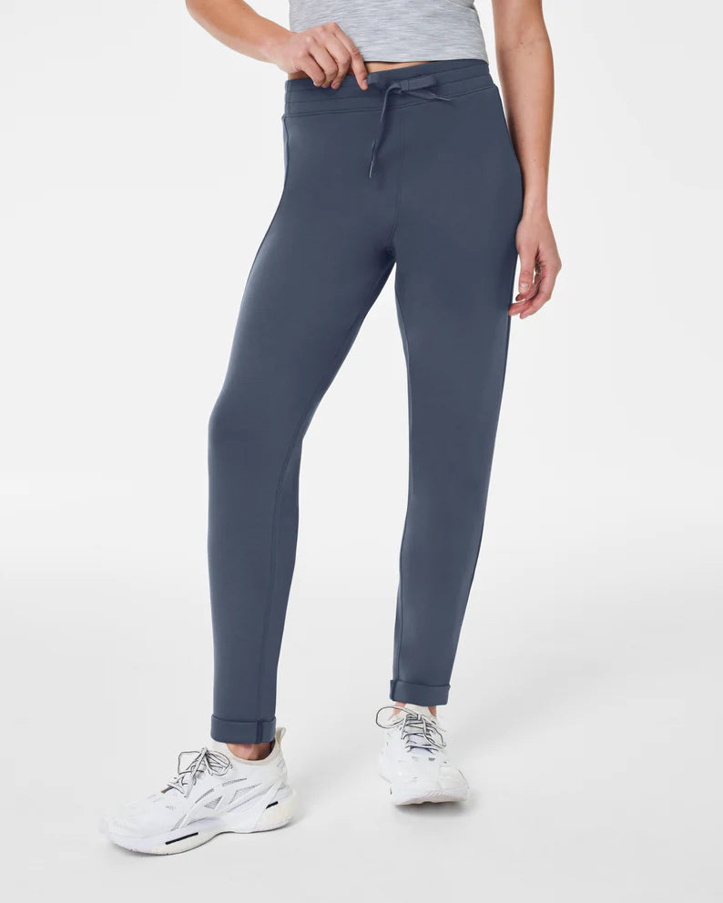 Spanx AirEssentials Tapered Pant in dark storm-front view