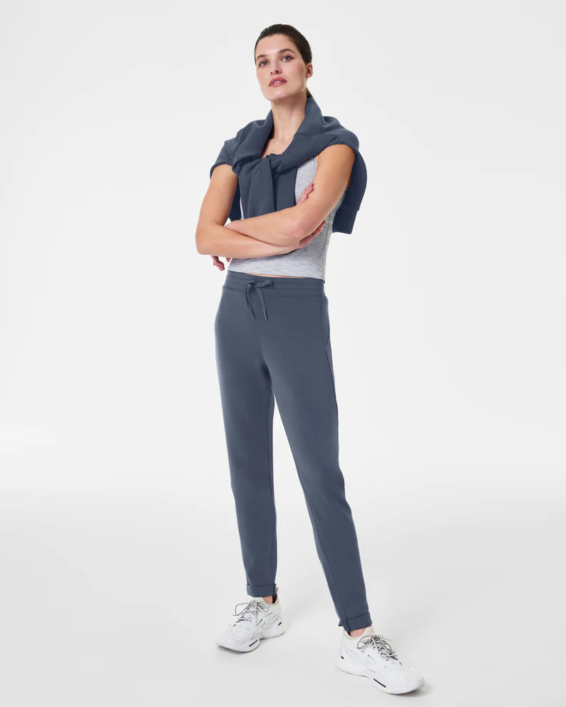 Spanx AirEssentials Tapered Pant in dark storm-front view