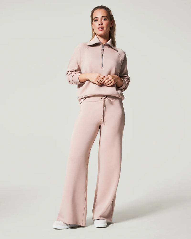 spanx airessentials wide leg pant in lunar-full model view