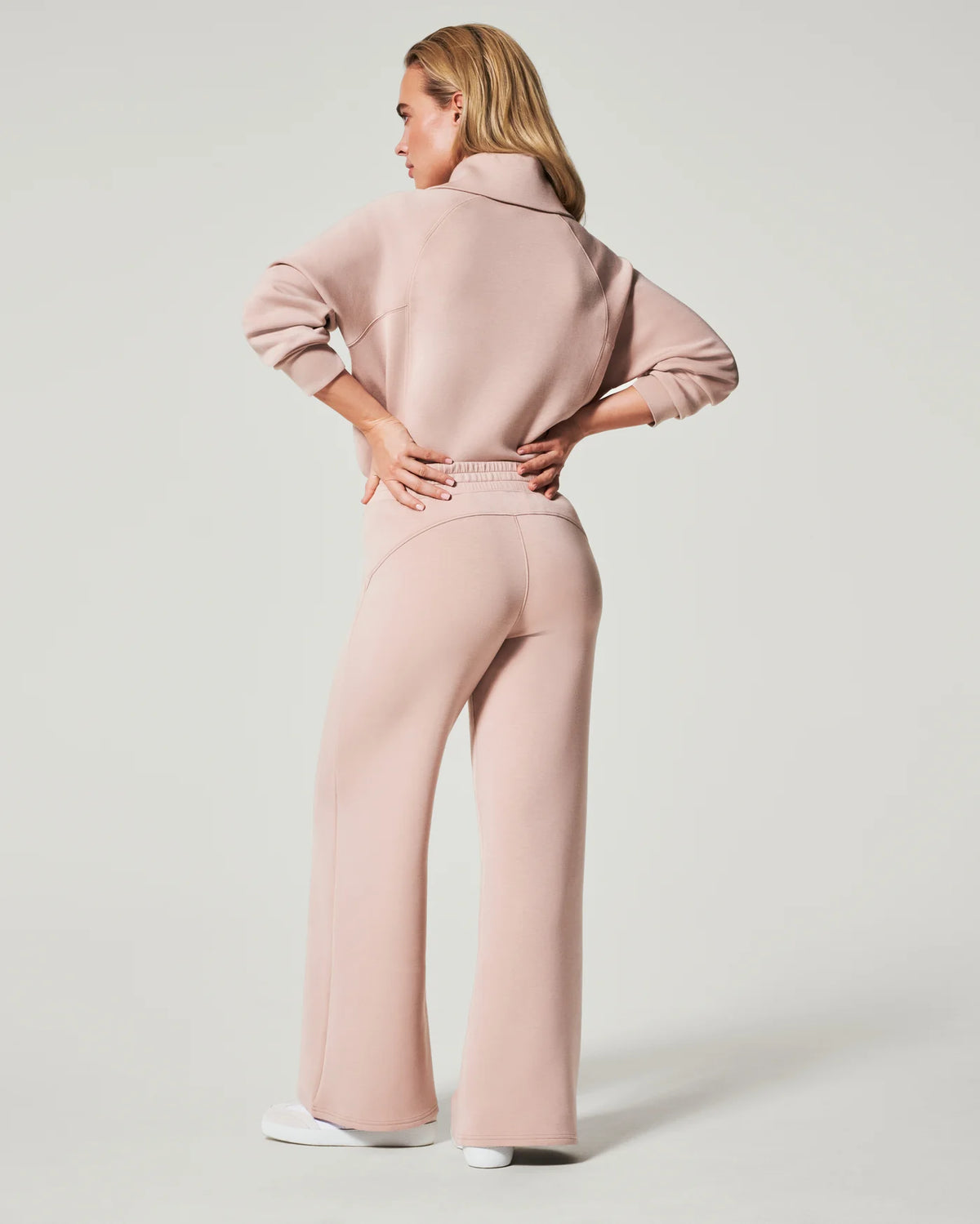 spanx airessentials wide leg pant in lunar- back view 2