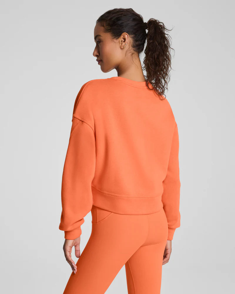 SPANX BoostUp Cotton Fleece Crewneck persimmon 