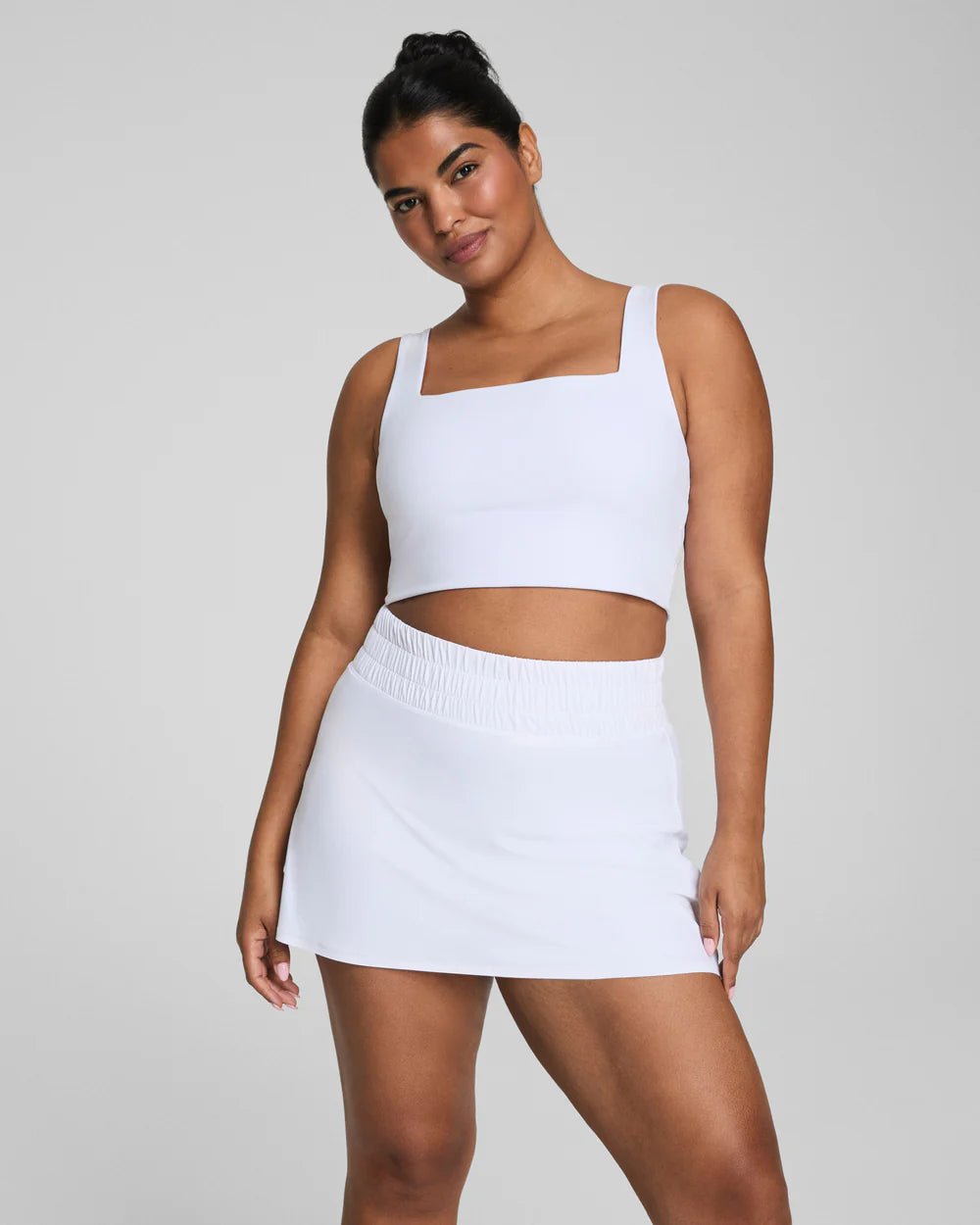 SPANXshape Cropped Square Neck Shelf Tank in vivid white 